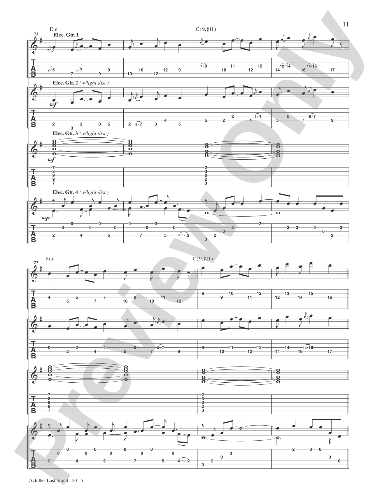 Achilles Last Stand: Authentic Guitar TAB