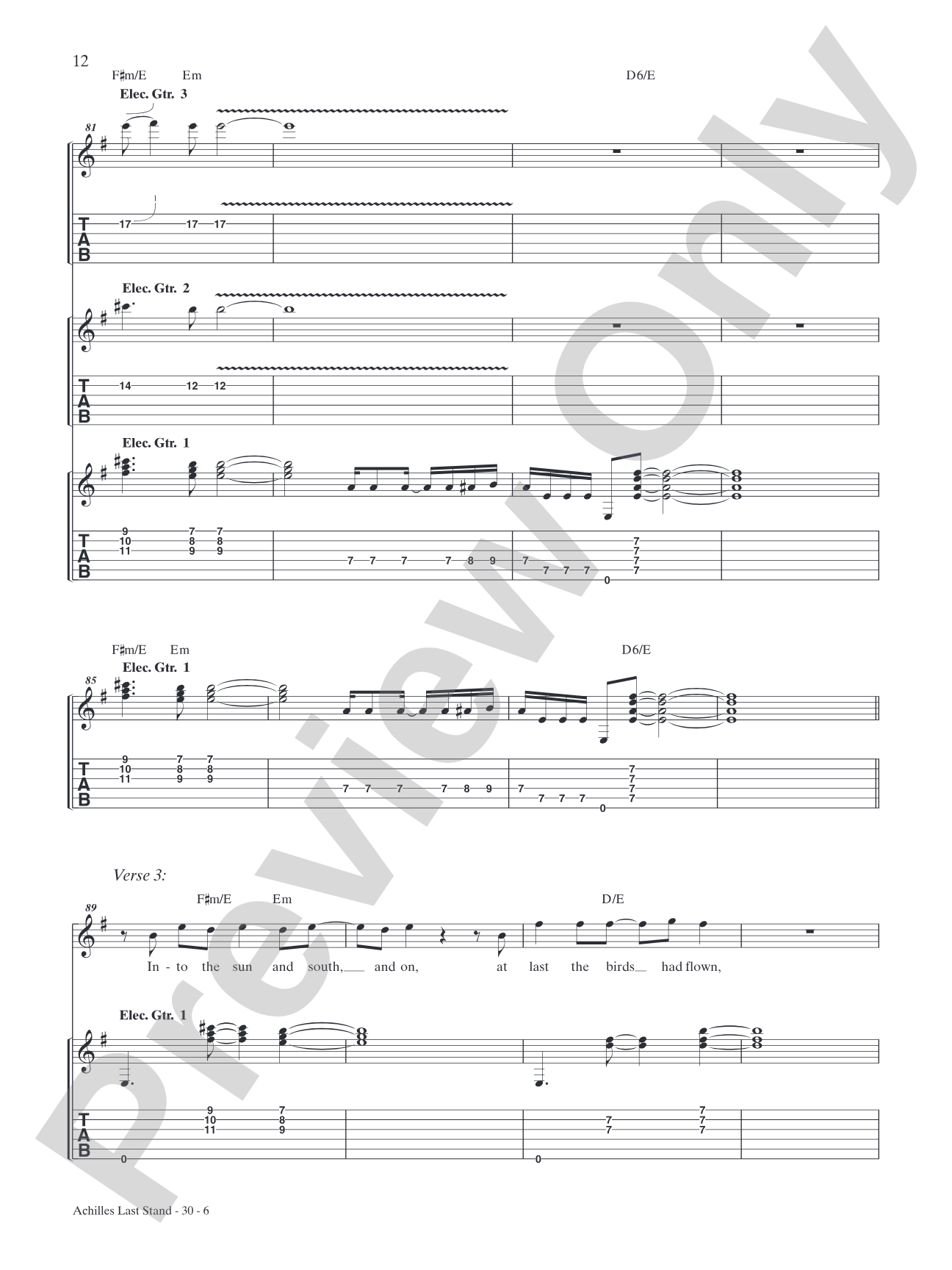 Achilles Last Stand: Authentic Guitar TAB
