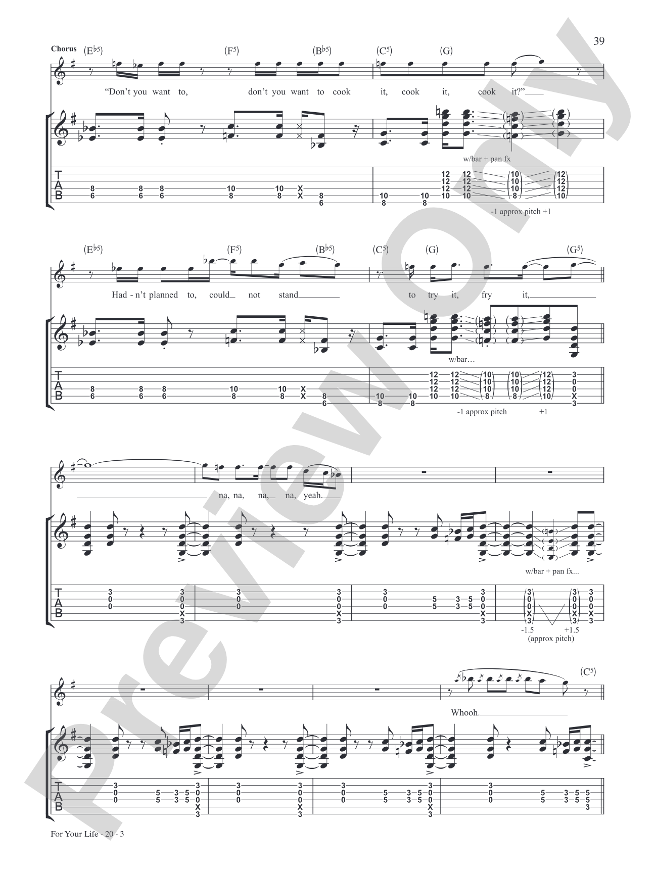 For Your Life: Authentic Guitar TAB