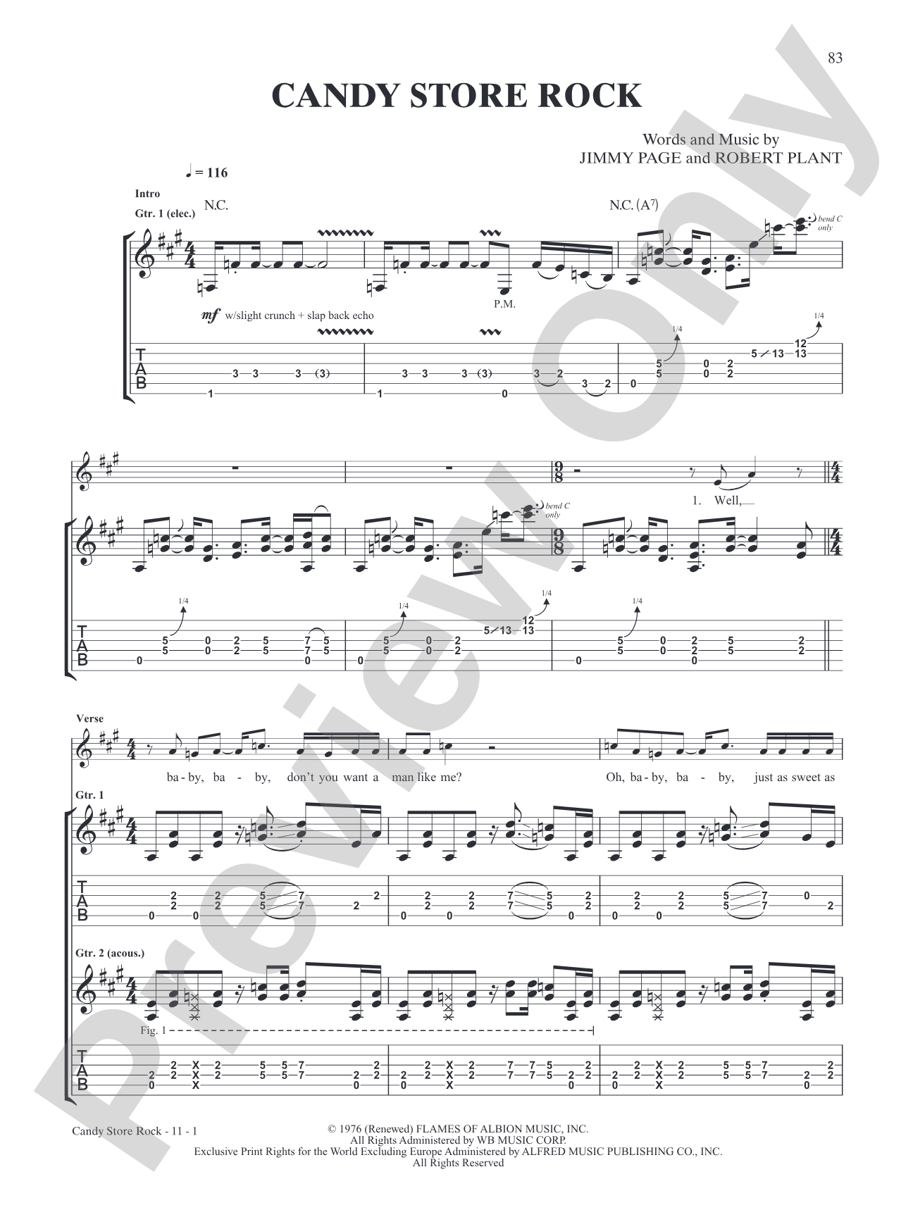 Candy Store Rock: Authentic Guitar TAB