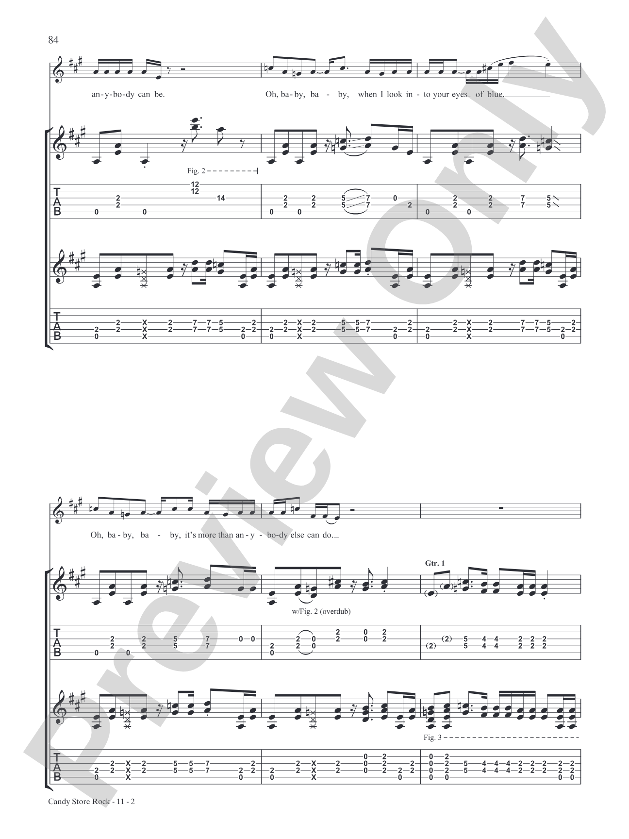 Candy Store Rock: Authentic Guitar TAB