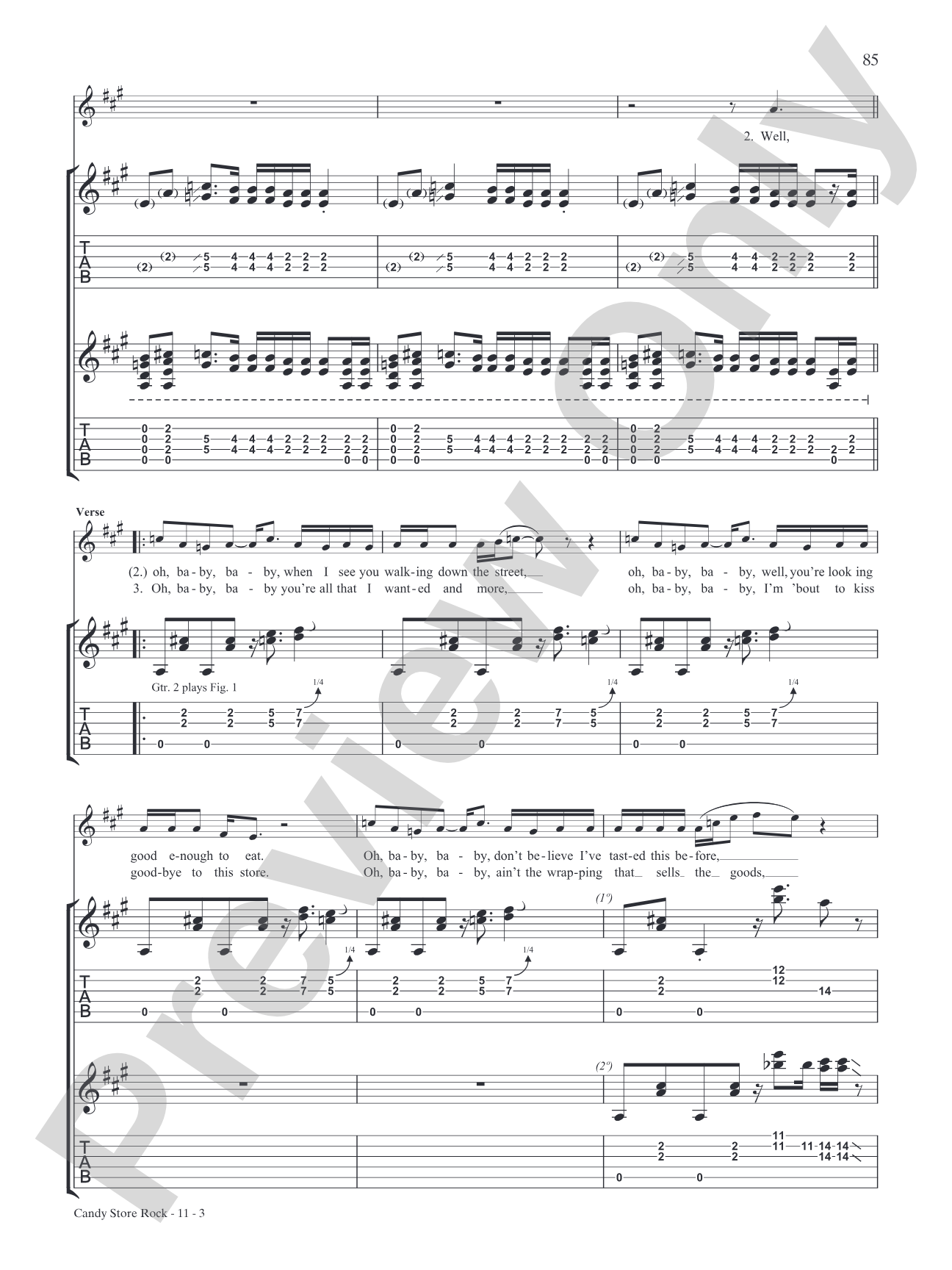 Candy Store Rock: Authentic Guitar TAB