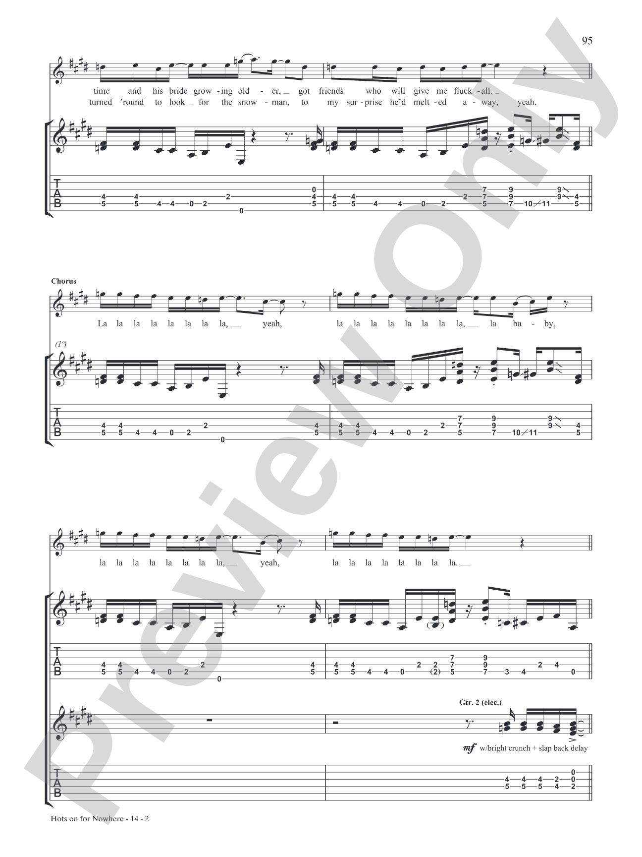 Hots On for Nowhere: Authentic Guitar TAB