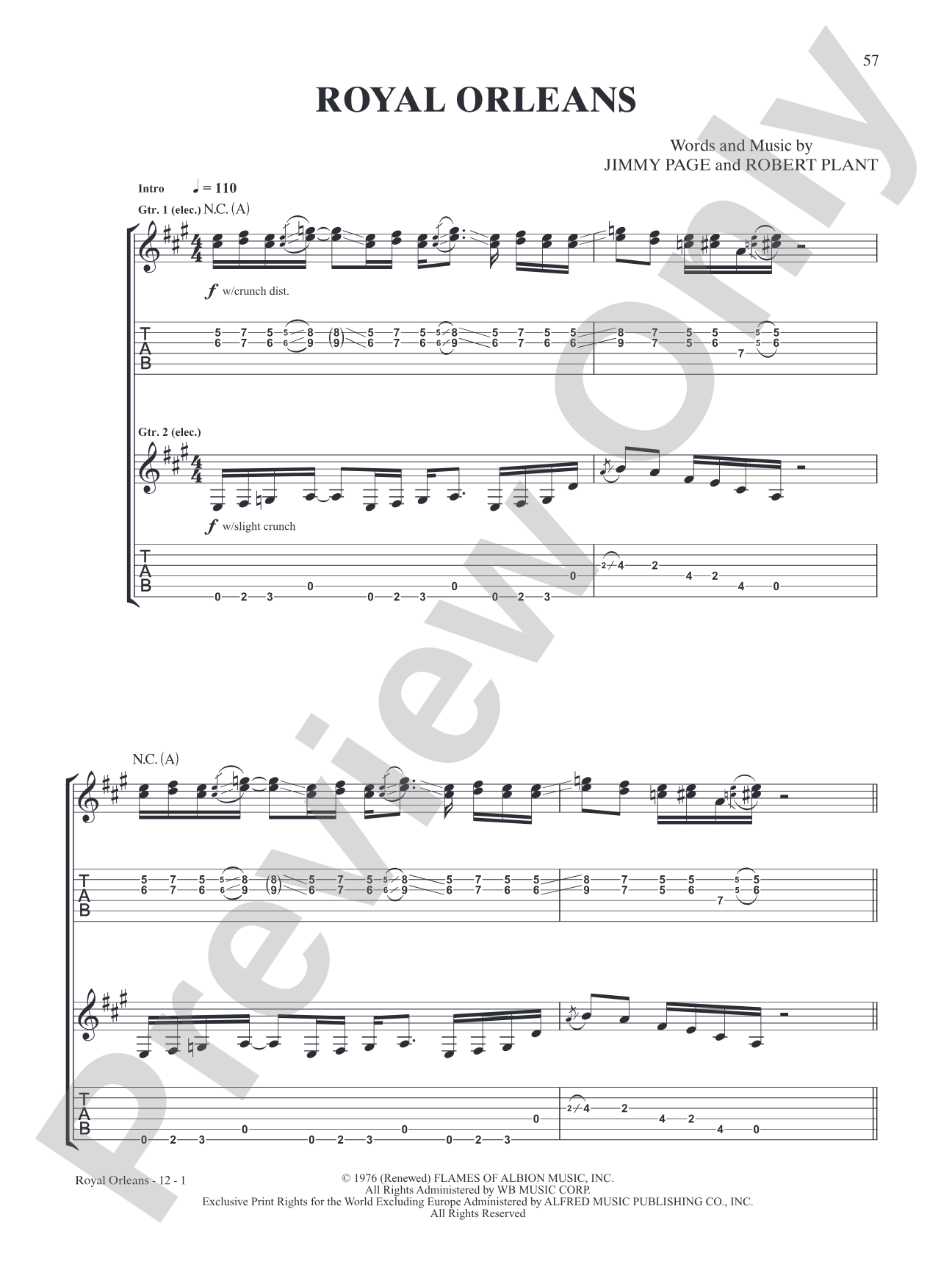 Royal Orleans: Authentic Guitar TAB