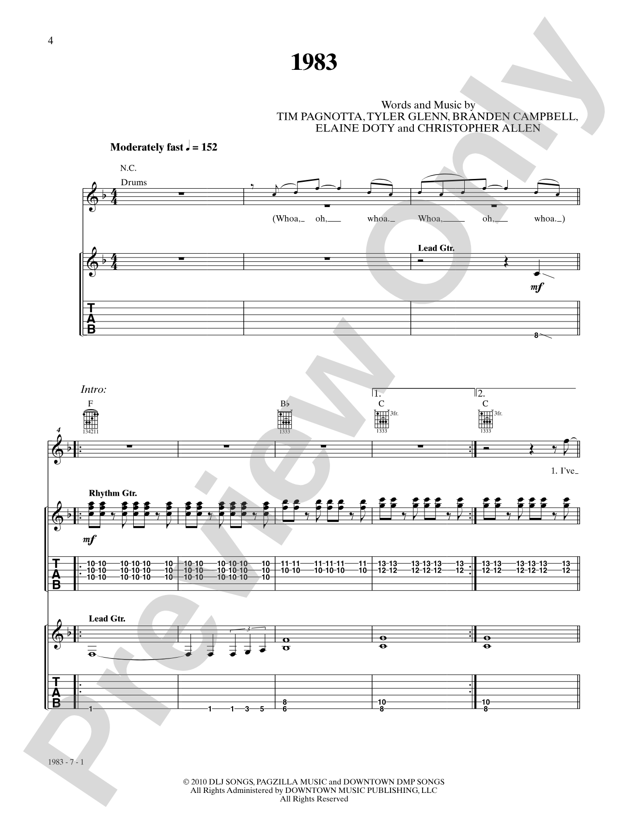 1983: Guitar TAB