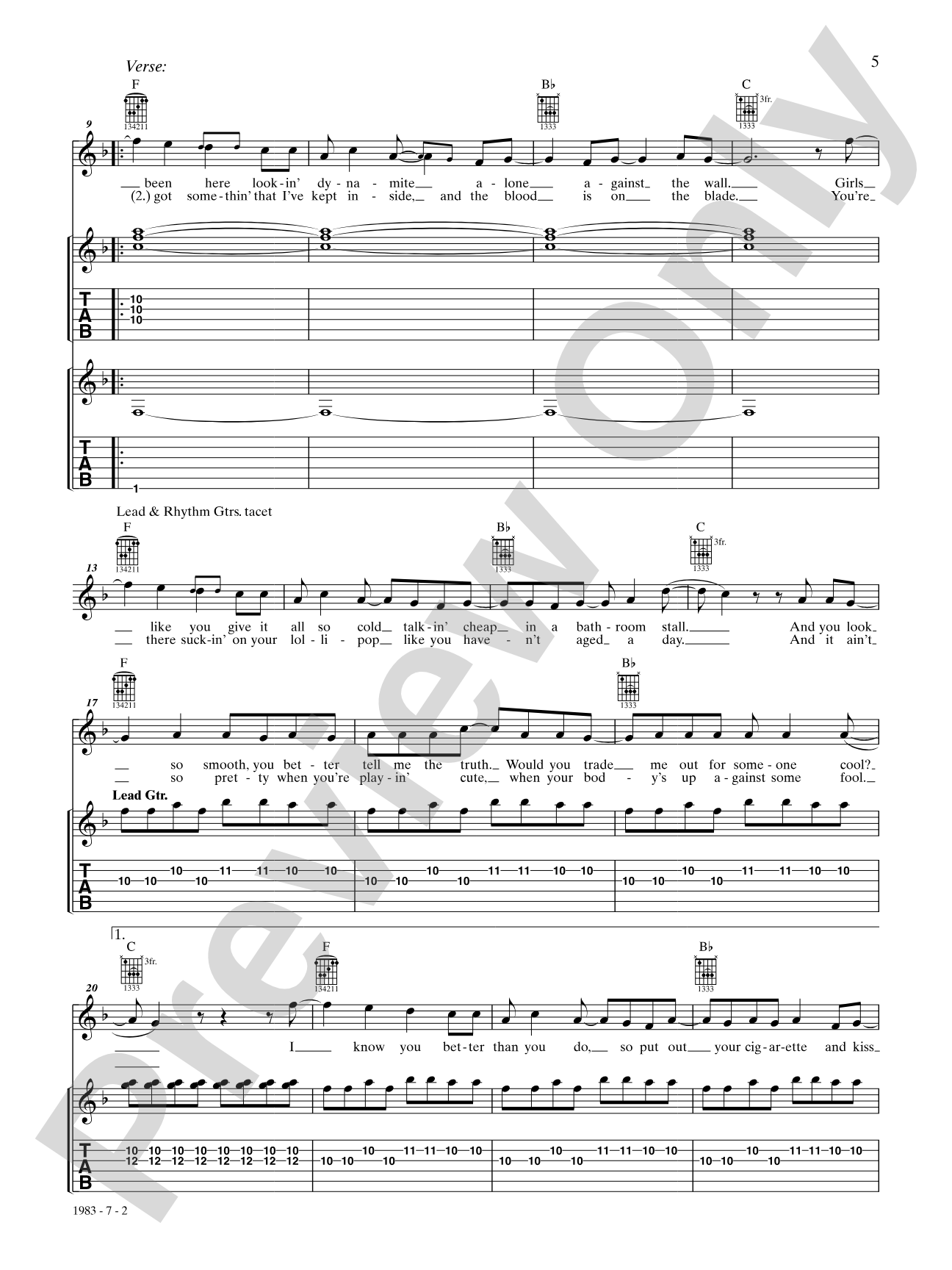 1983: Guitar TAB