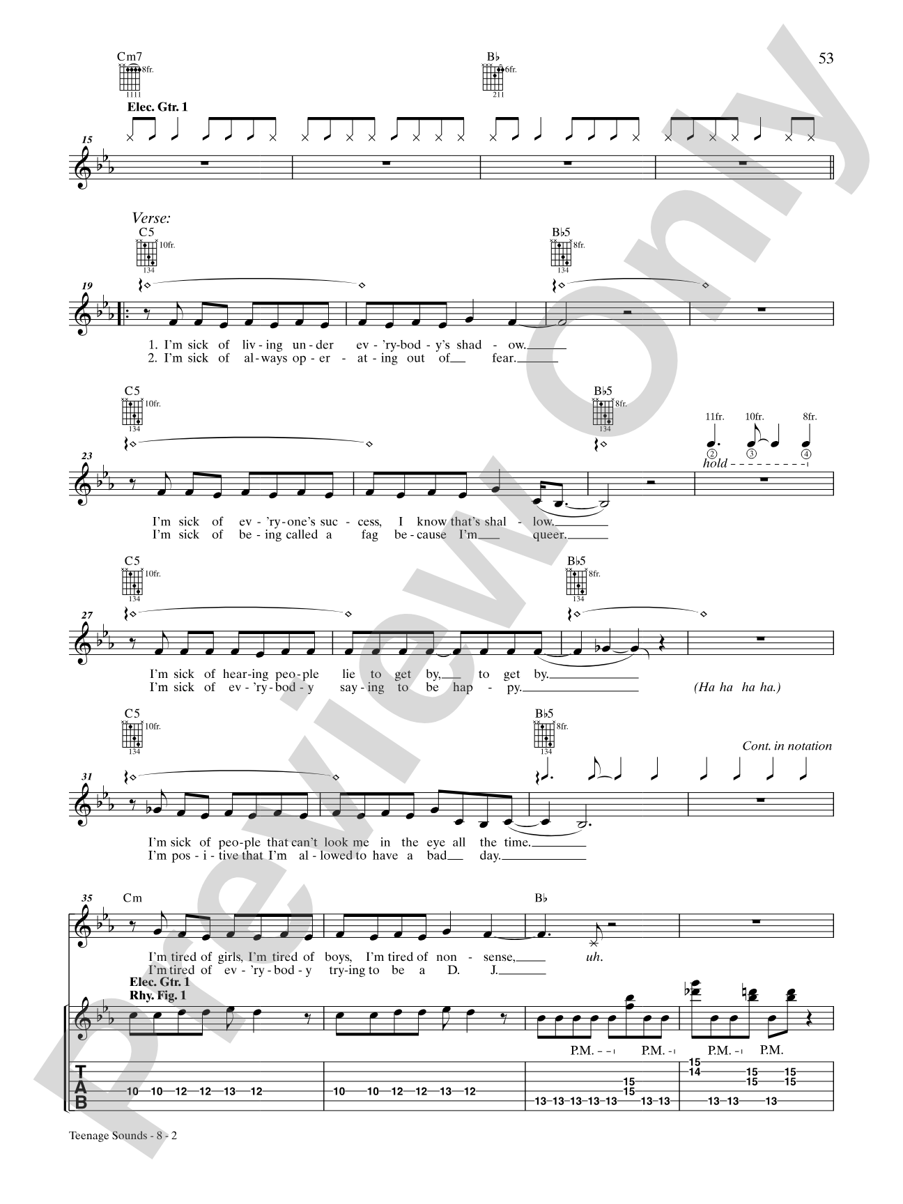 Teenage Sounds: Guitar TAB
