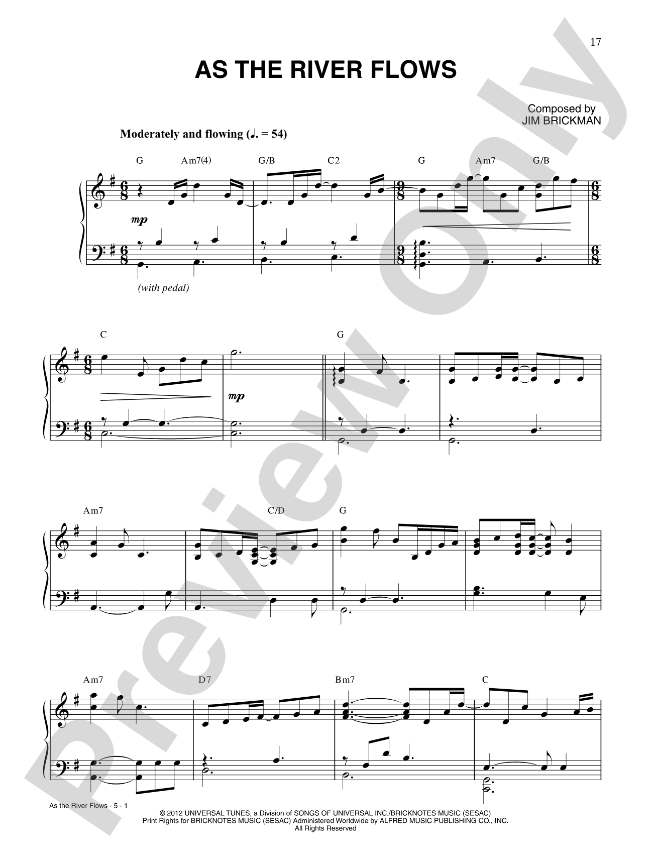 As the River Flows: Piano/Vocal/Chords