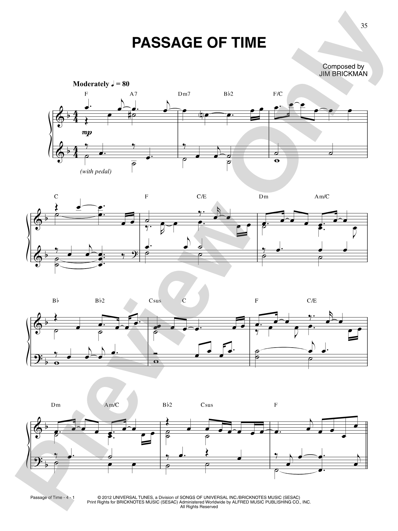 Passage of Time: Piano/Vocal/Chords