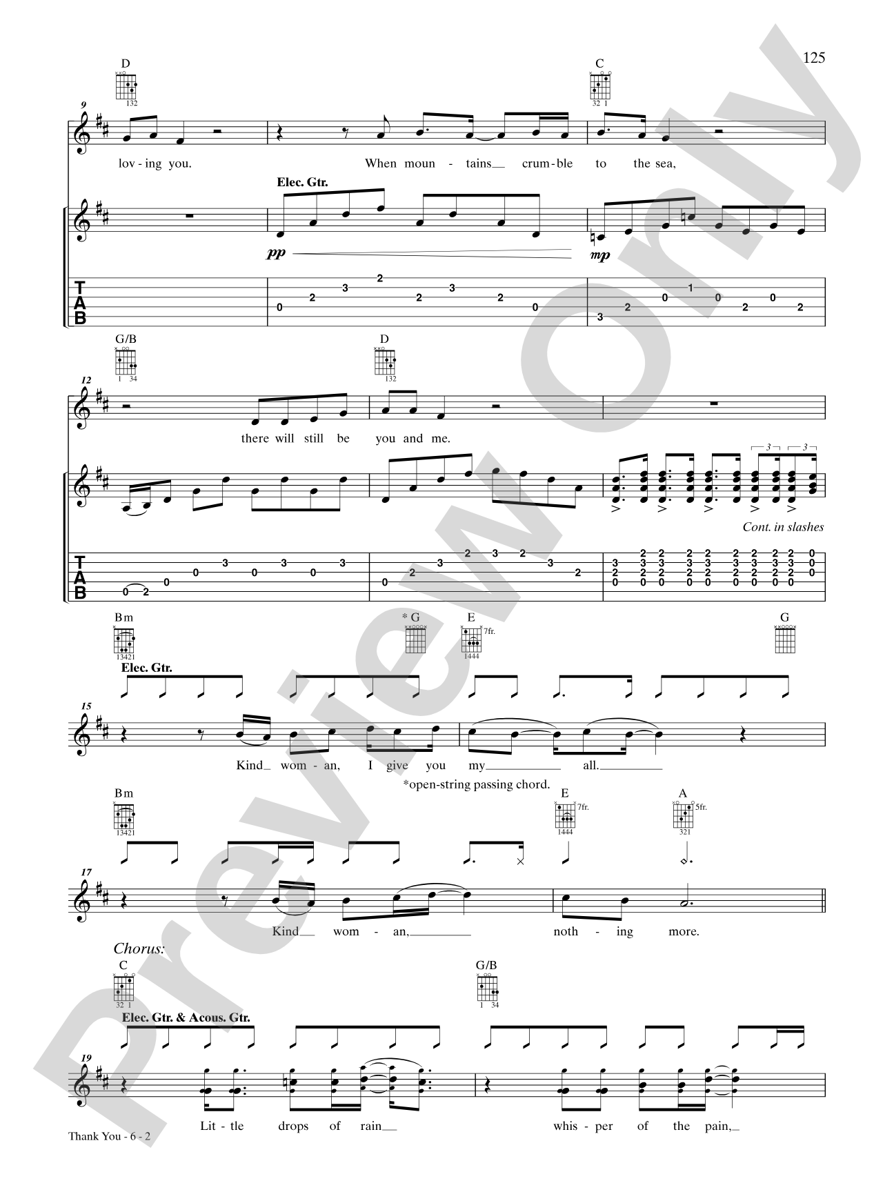 Thank You: Guitar TAB