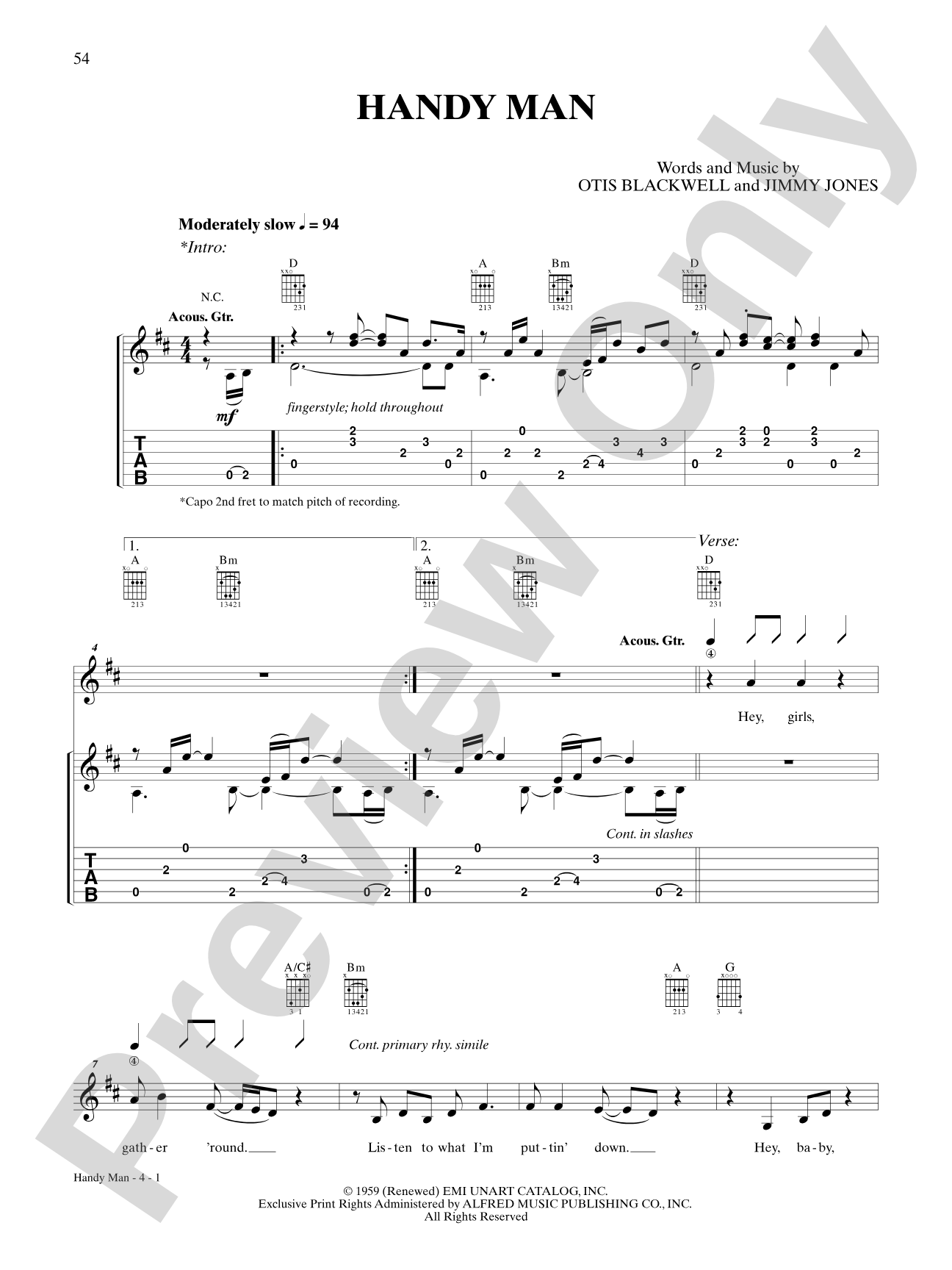 Handy Man: Guitar TAB