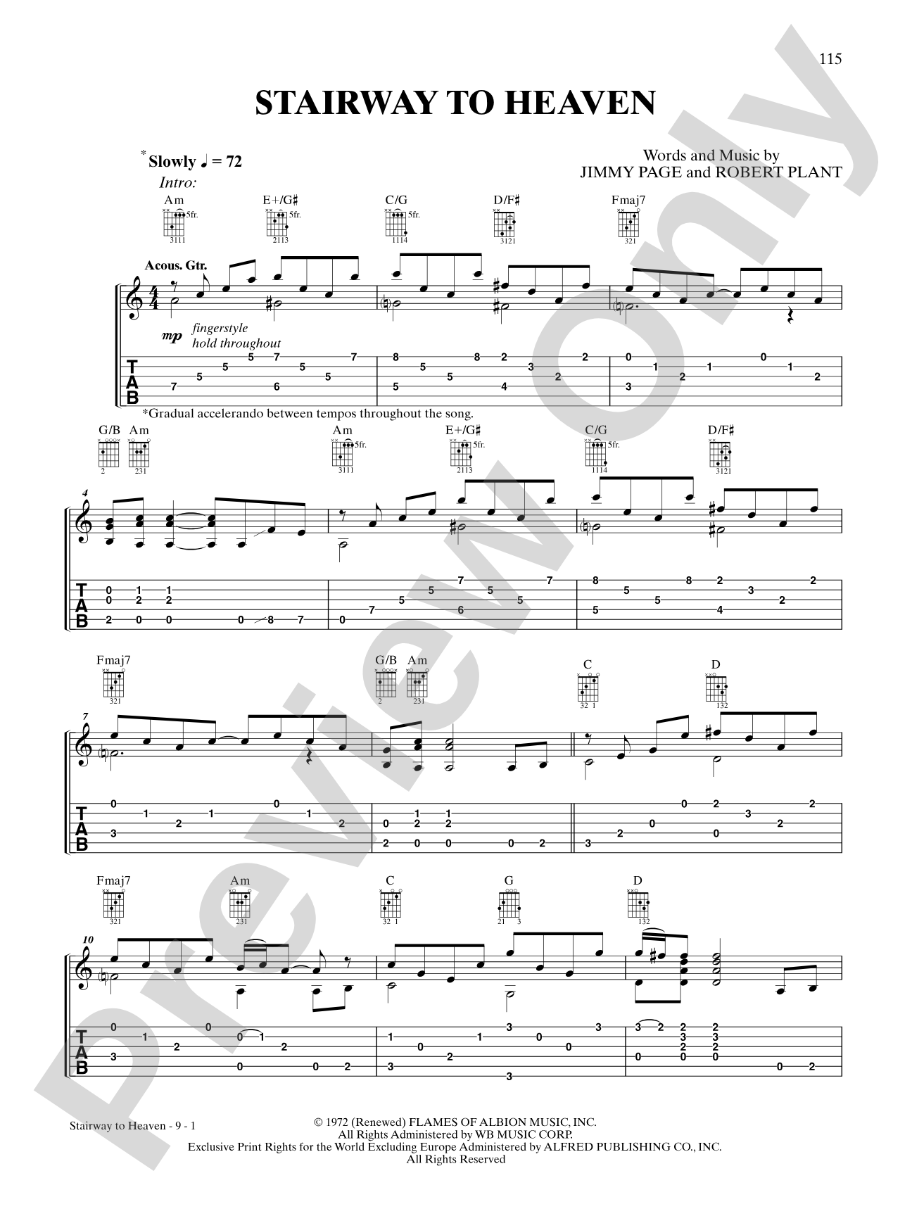Stairway to Heaven: Guitar TAB