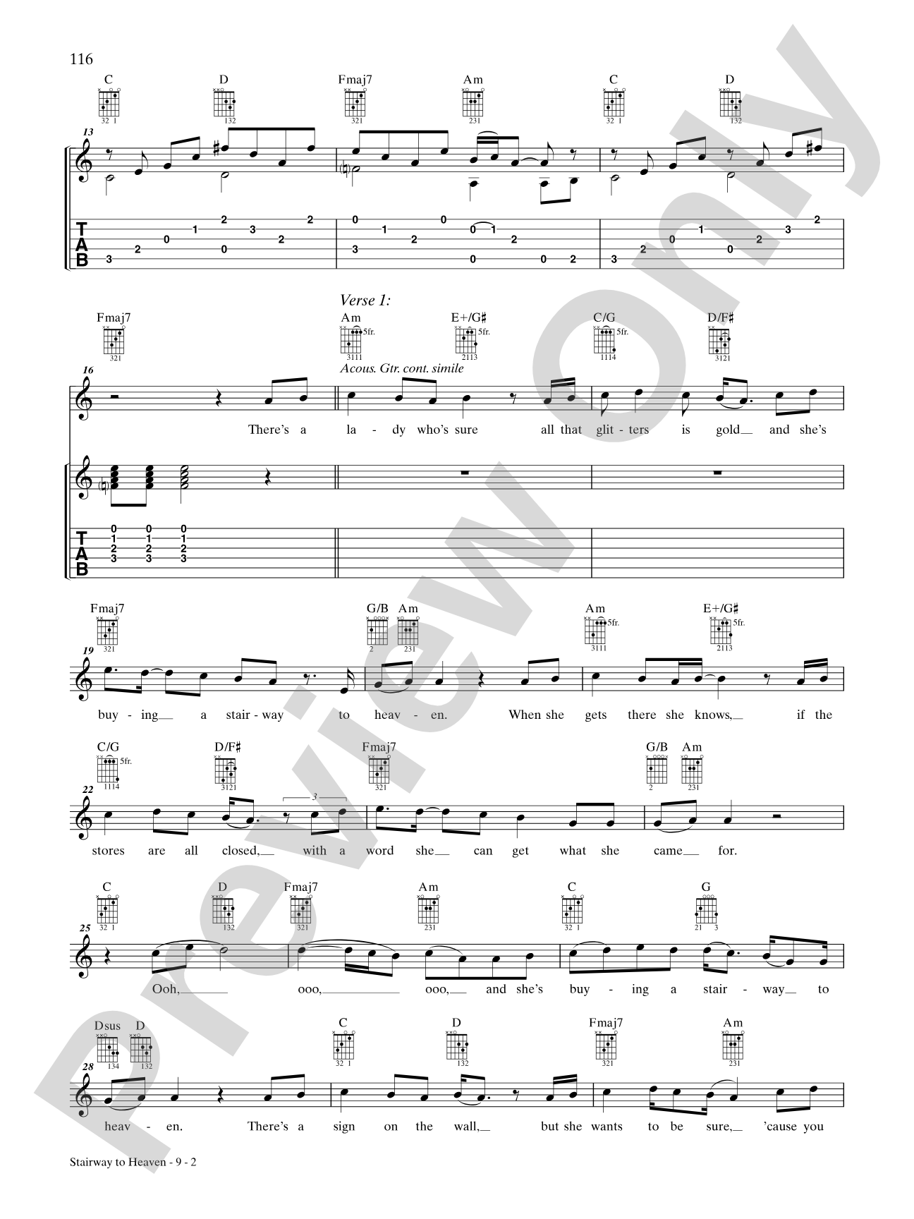 Stairway to Heaven: Guitar TAB