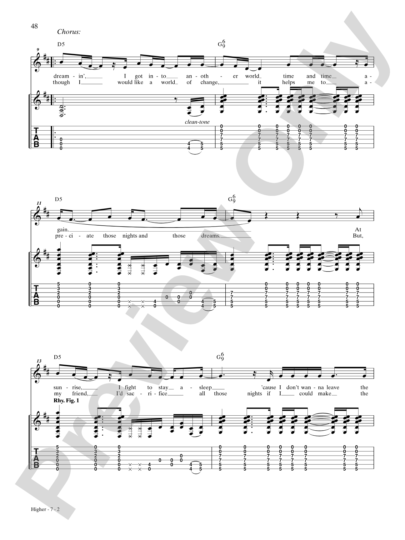 Higher: Guitar TAB
