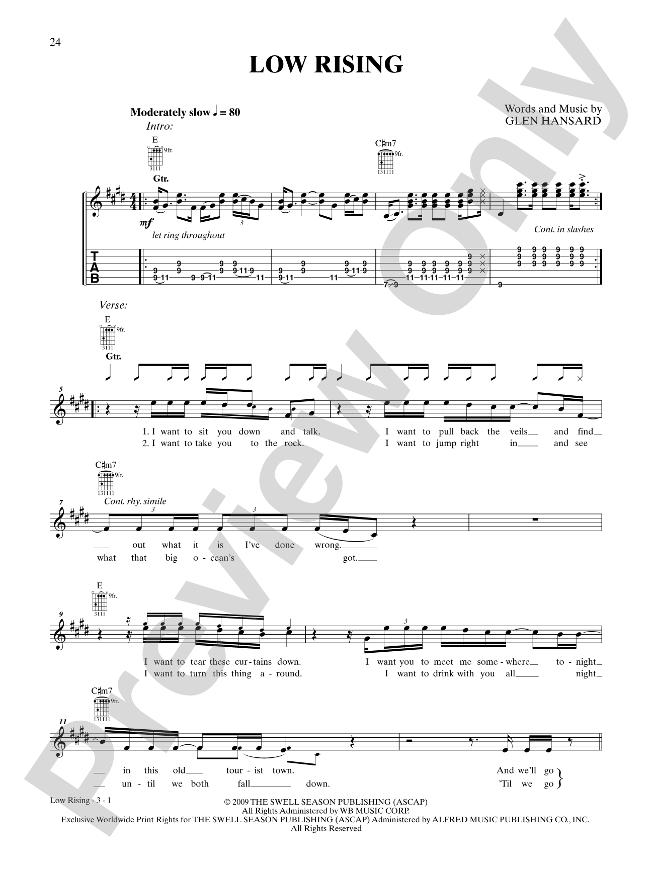 Low Rising: Guitar TAB