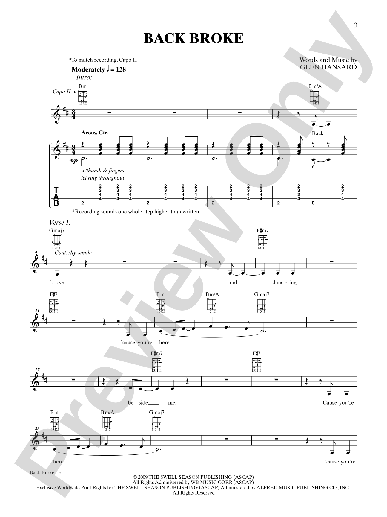 Back Broke: Guitar TAB