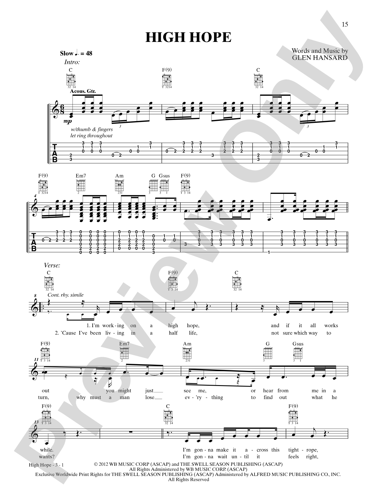 High Hope: Guitar TAB