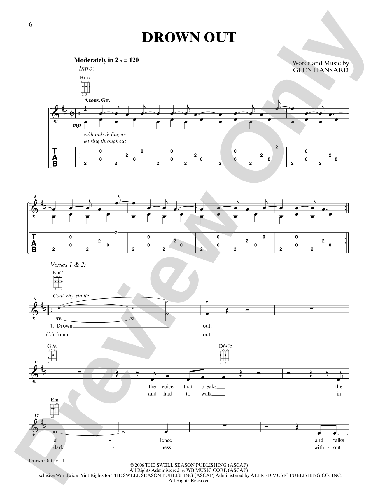 Drown Out: Guitar TAB