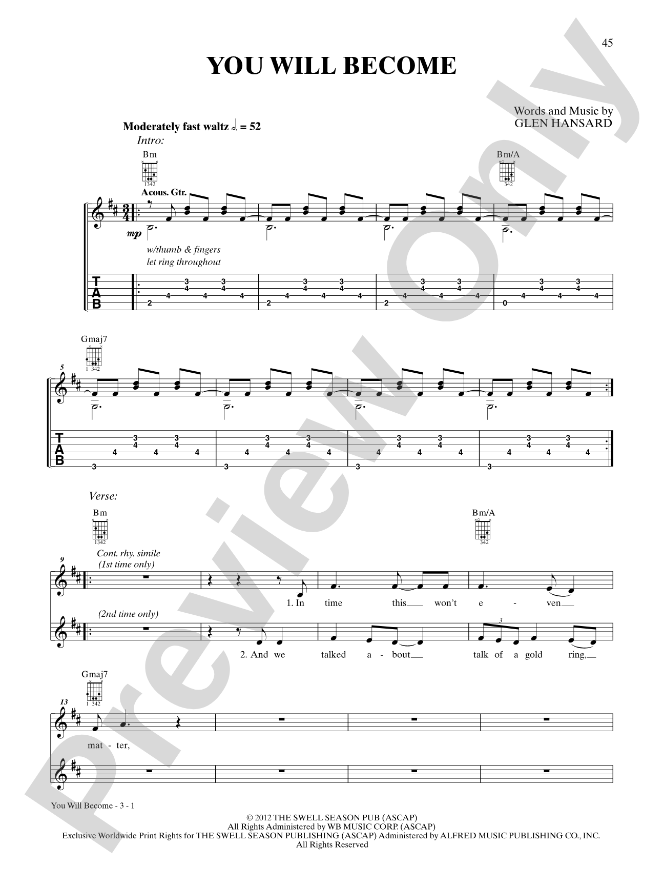 You Will Become: Guitar TAB