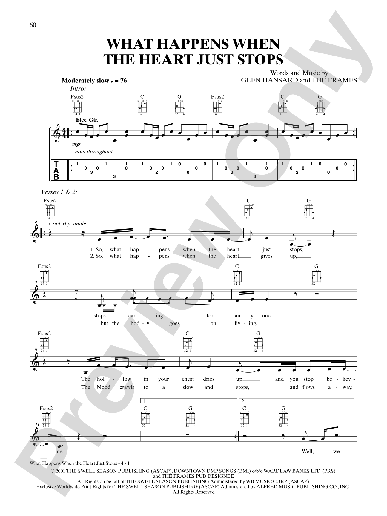 What Happens When the Heart Just Stops: Guitar TAB
