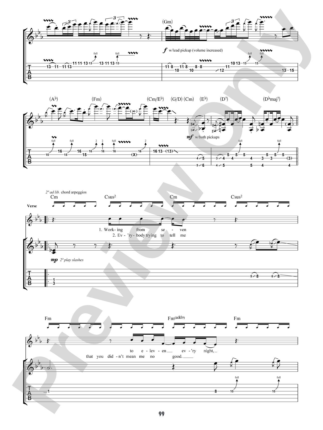 Since I've Been Loving You: Authentic Guitar TAB