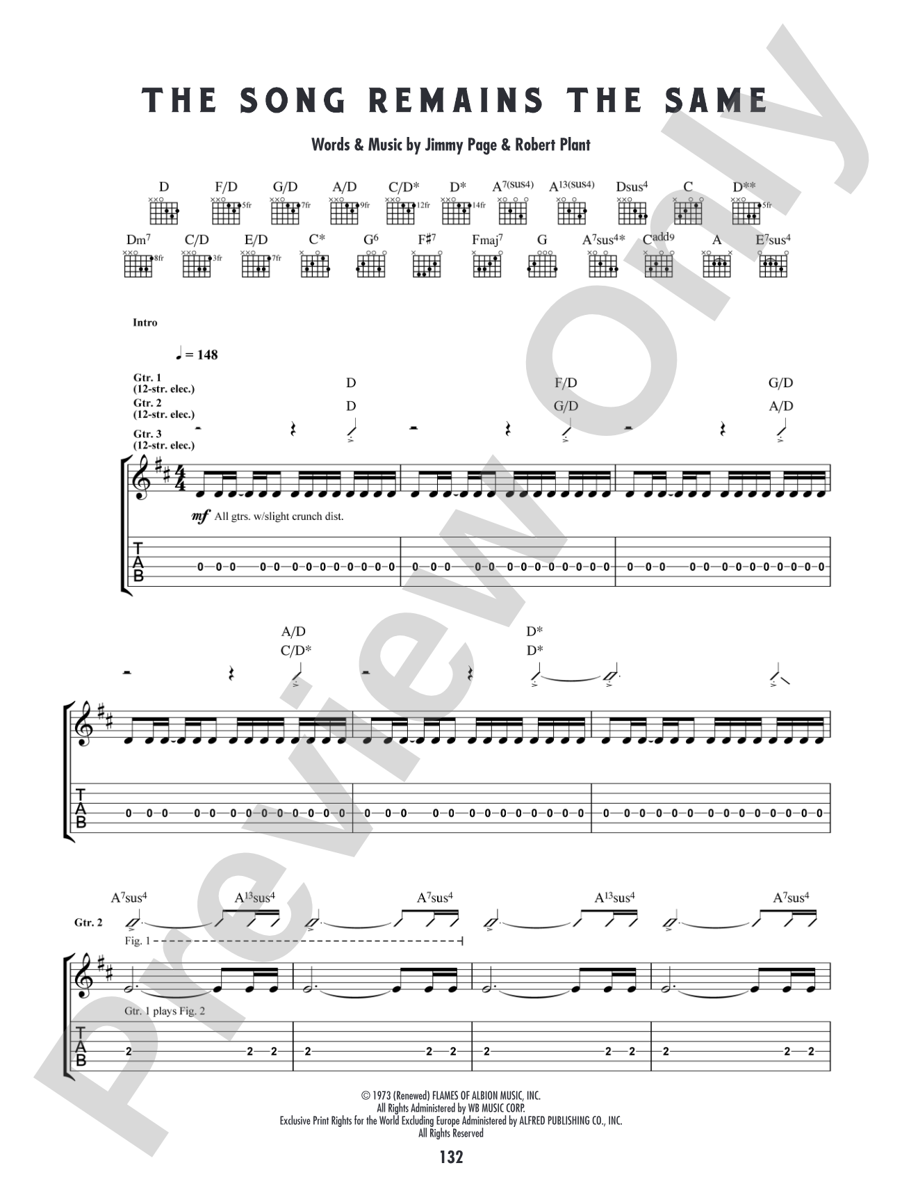 The Song Remains the Same: Authentic Guitar TAB