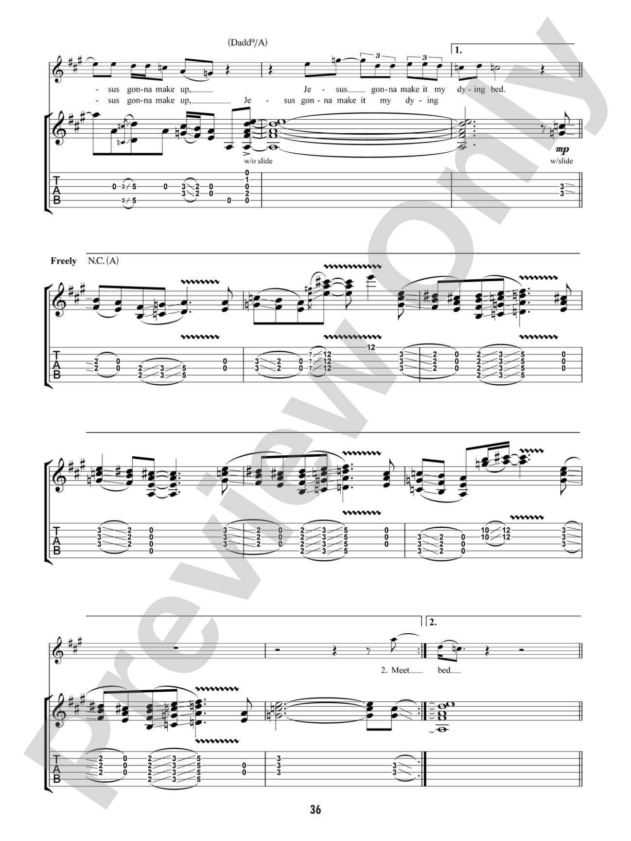 In My Time of Dying: Authentic Guitar TAB