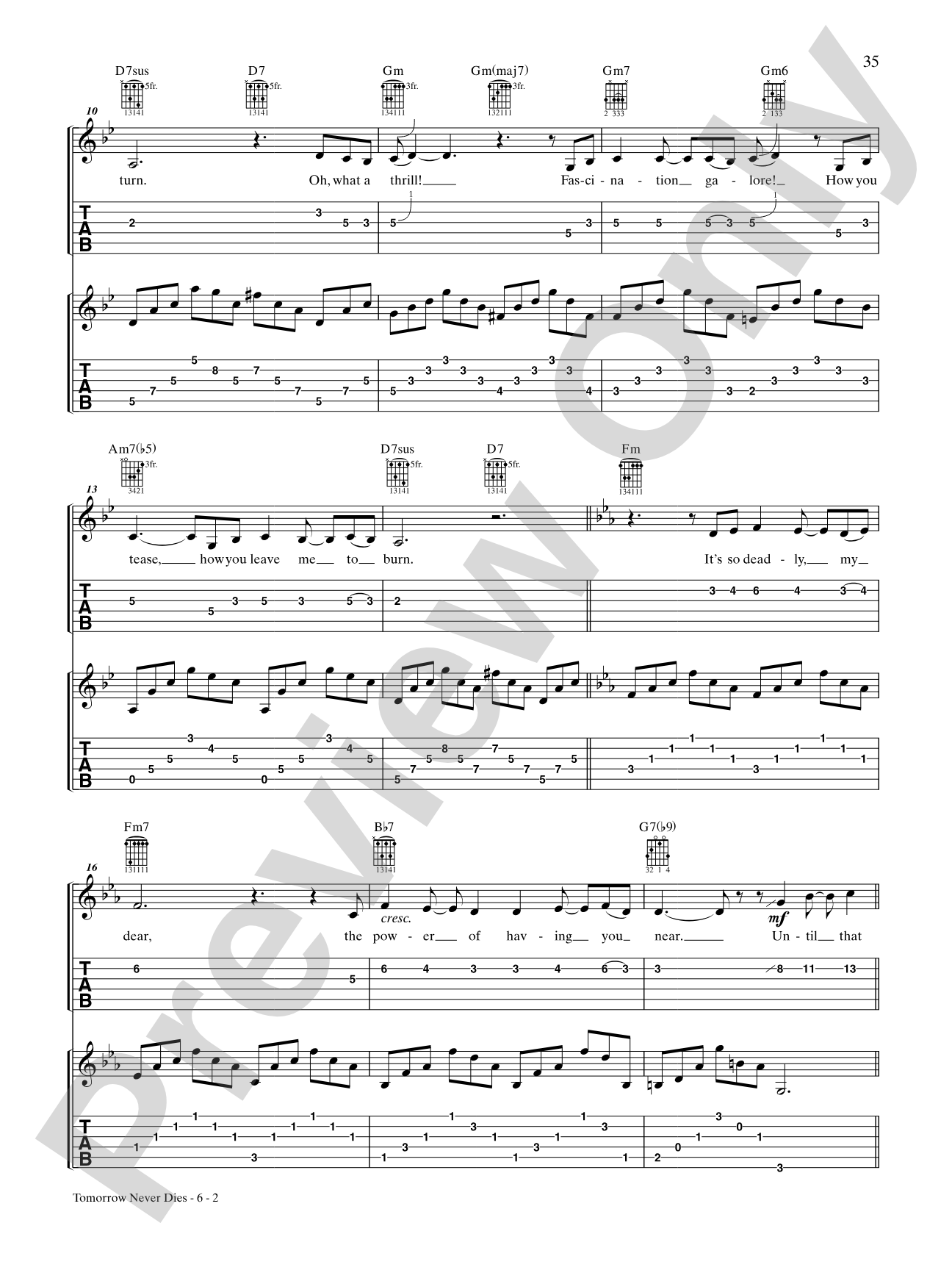 Tomorrow Never Dies (from "Tomorrow Never Dies"): Guitar TAB