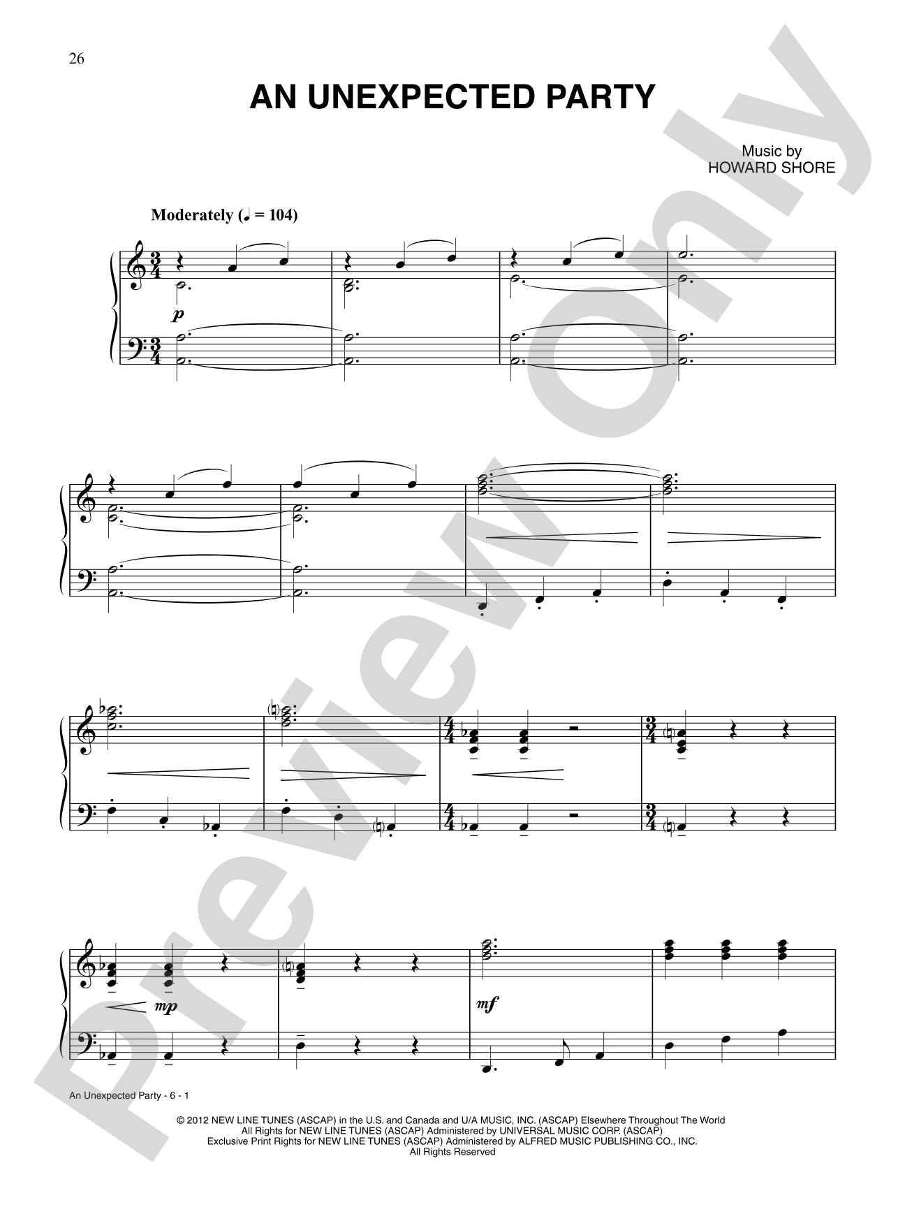 An Unexpected Party: Piano/Vocal
