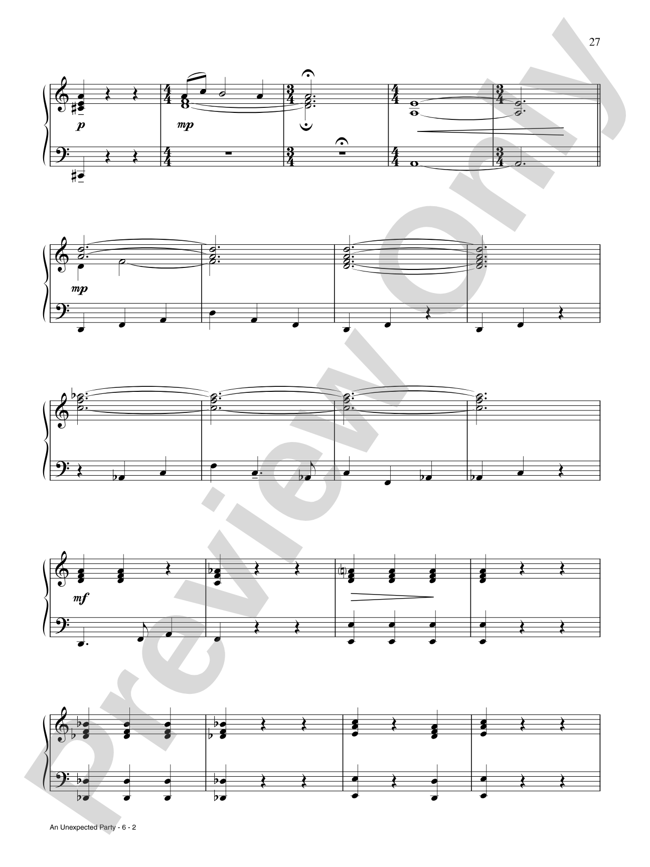 An Unexpected Party: Piano/Vocal