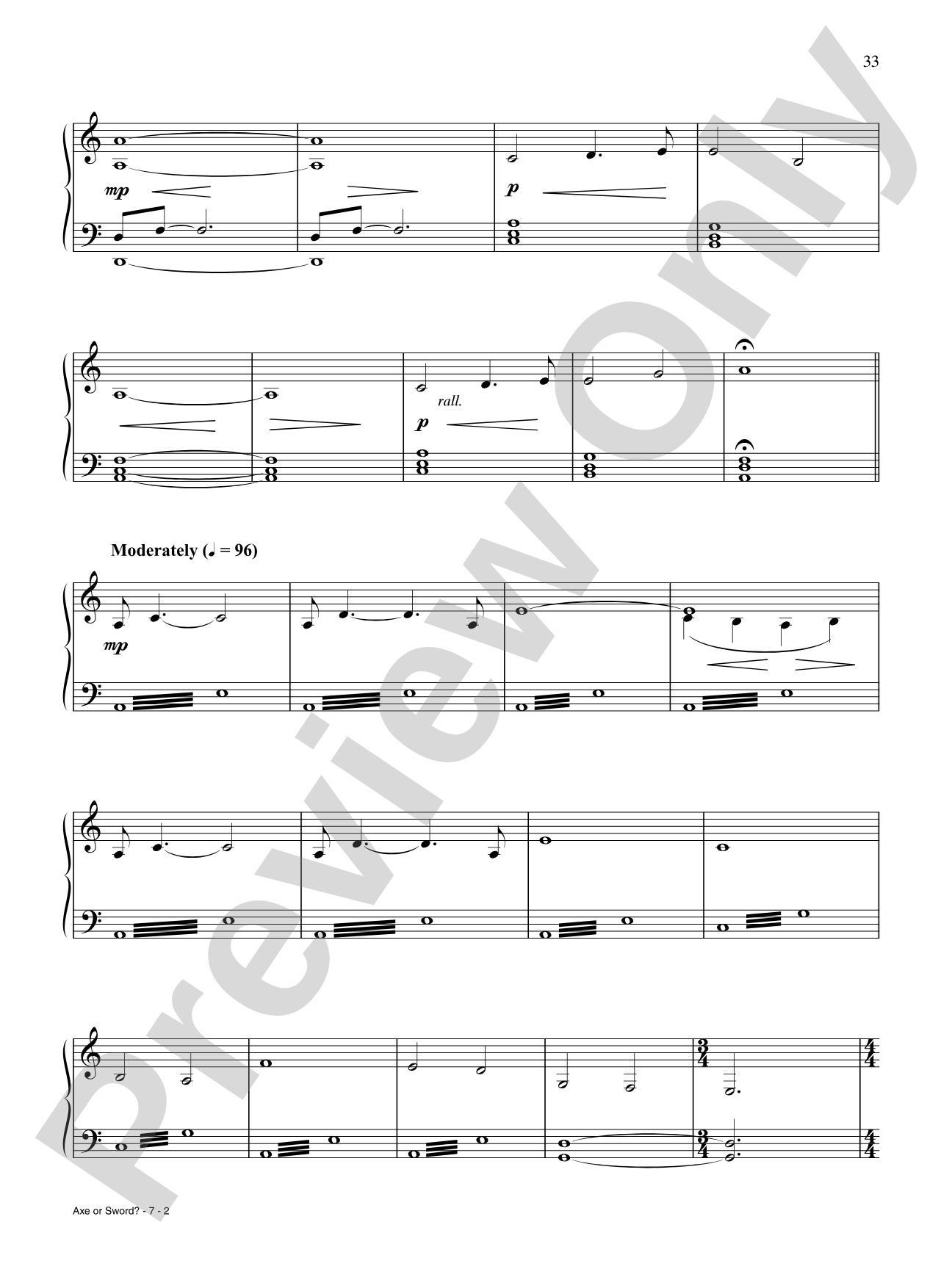 Axe or Sword?: Piano/Vocal