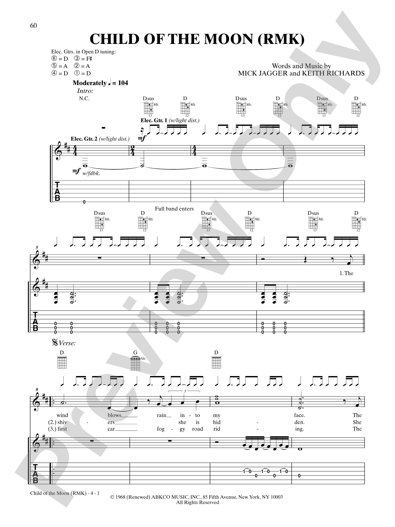 Child of the Moon (RMK): Authentic Guitar TAB
