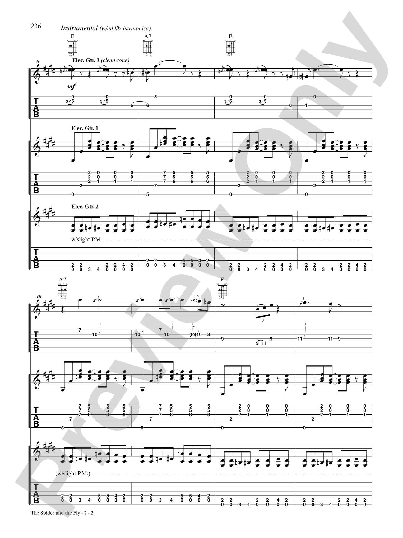 The Spider and the Fly: Authentic Guitar TAB