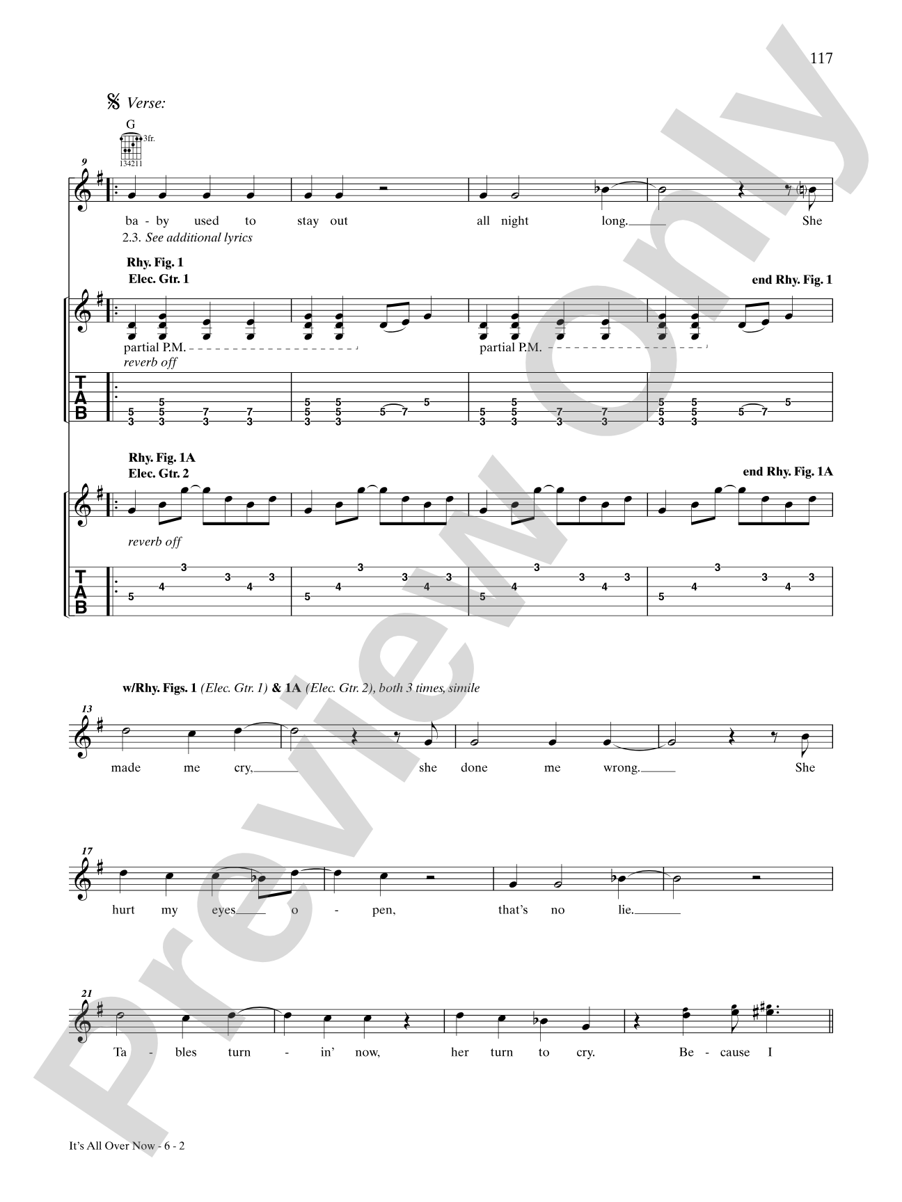 It's All Over Now: Authentic Guitar TAB