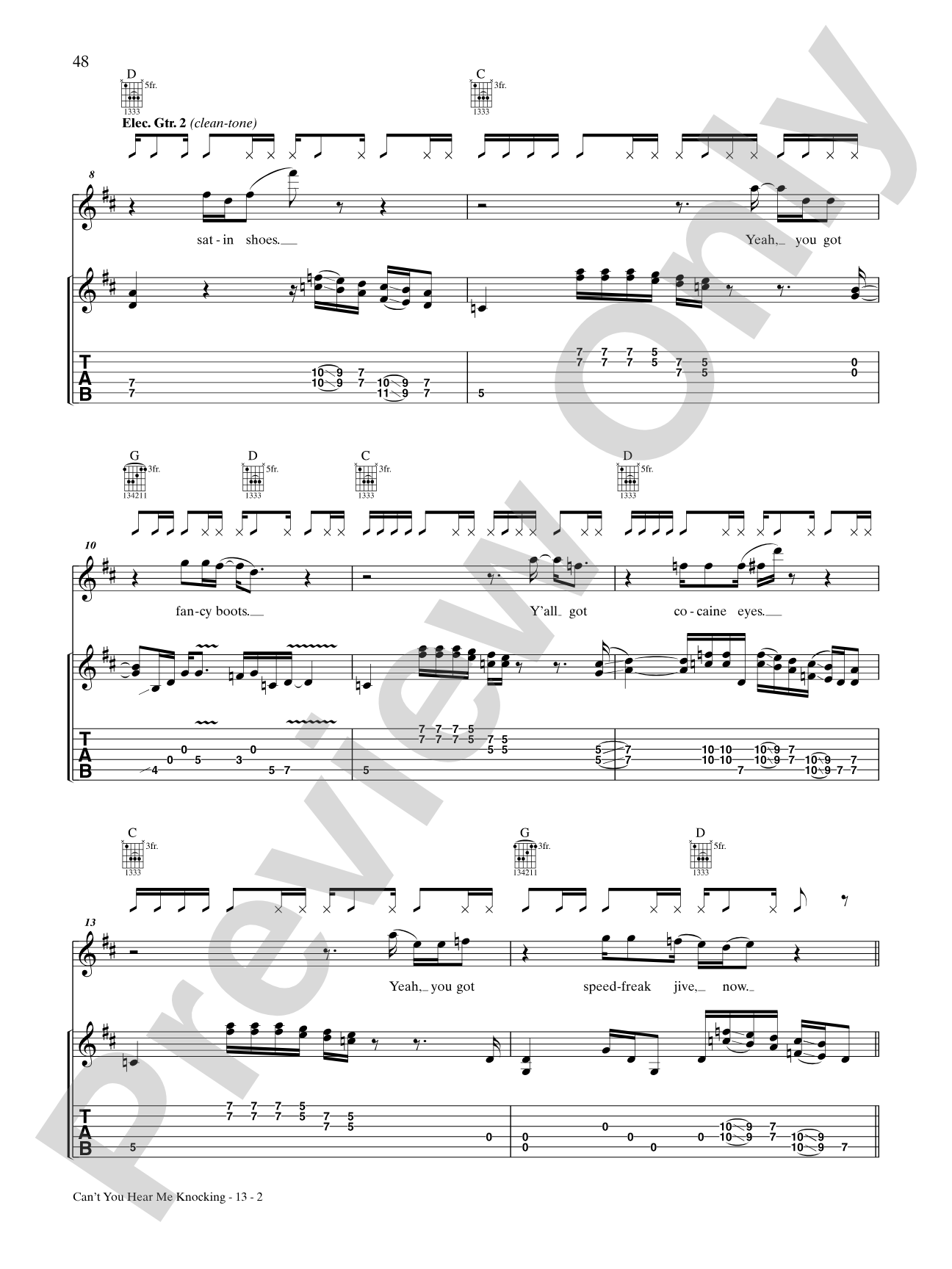Can't You Hear Me Knocking: Authentic Guitar TAB
