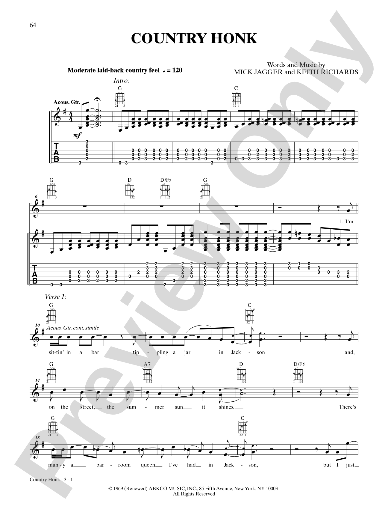 Country Honk: Authentic Guitar TAB