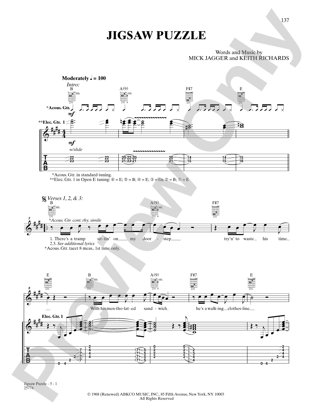 Jigsaw Puzzle: Authentic Guitar TAB