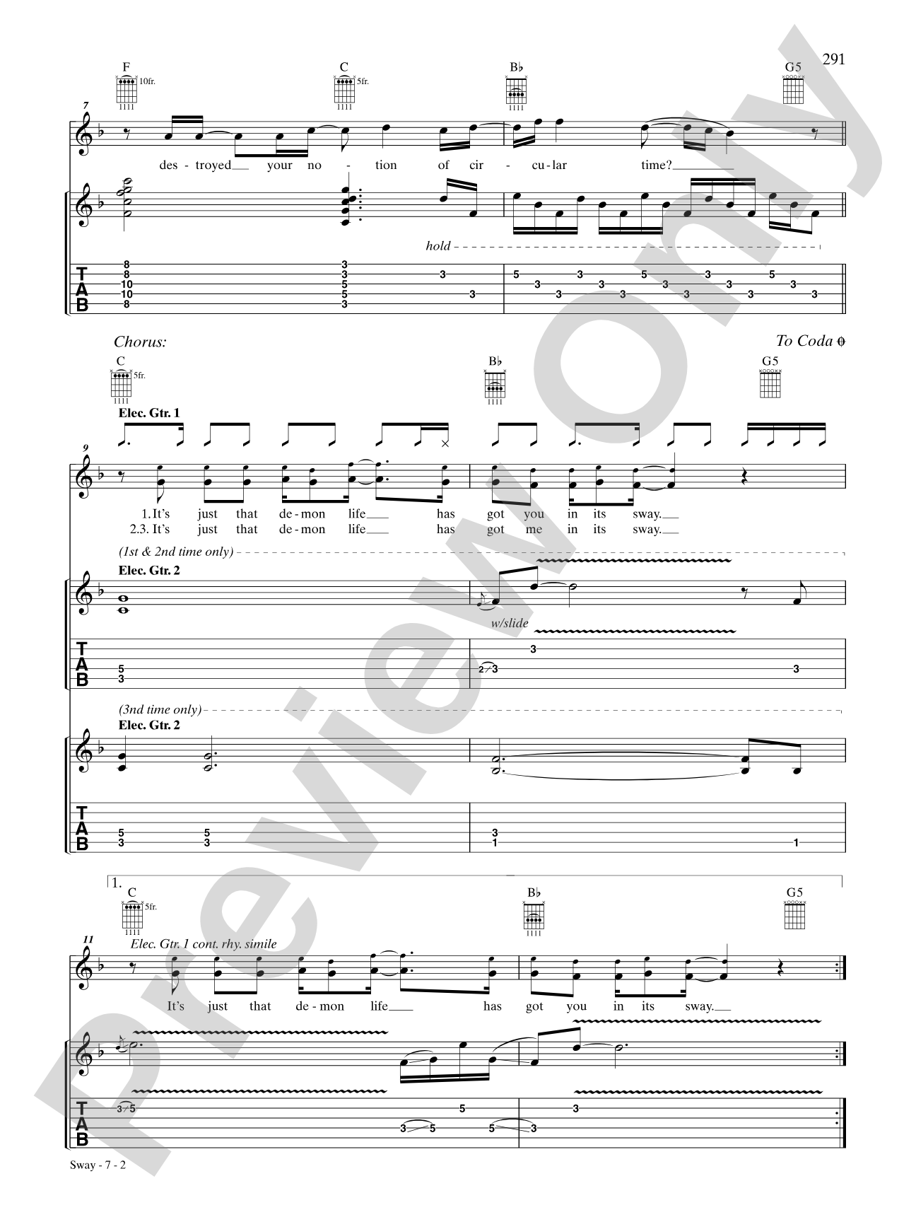 Sway: Authentic Guitar TAB