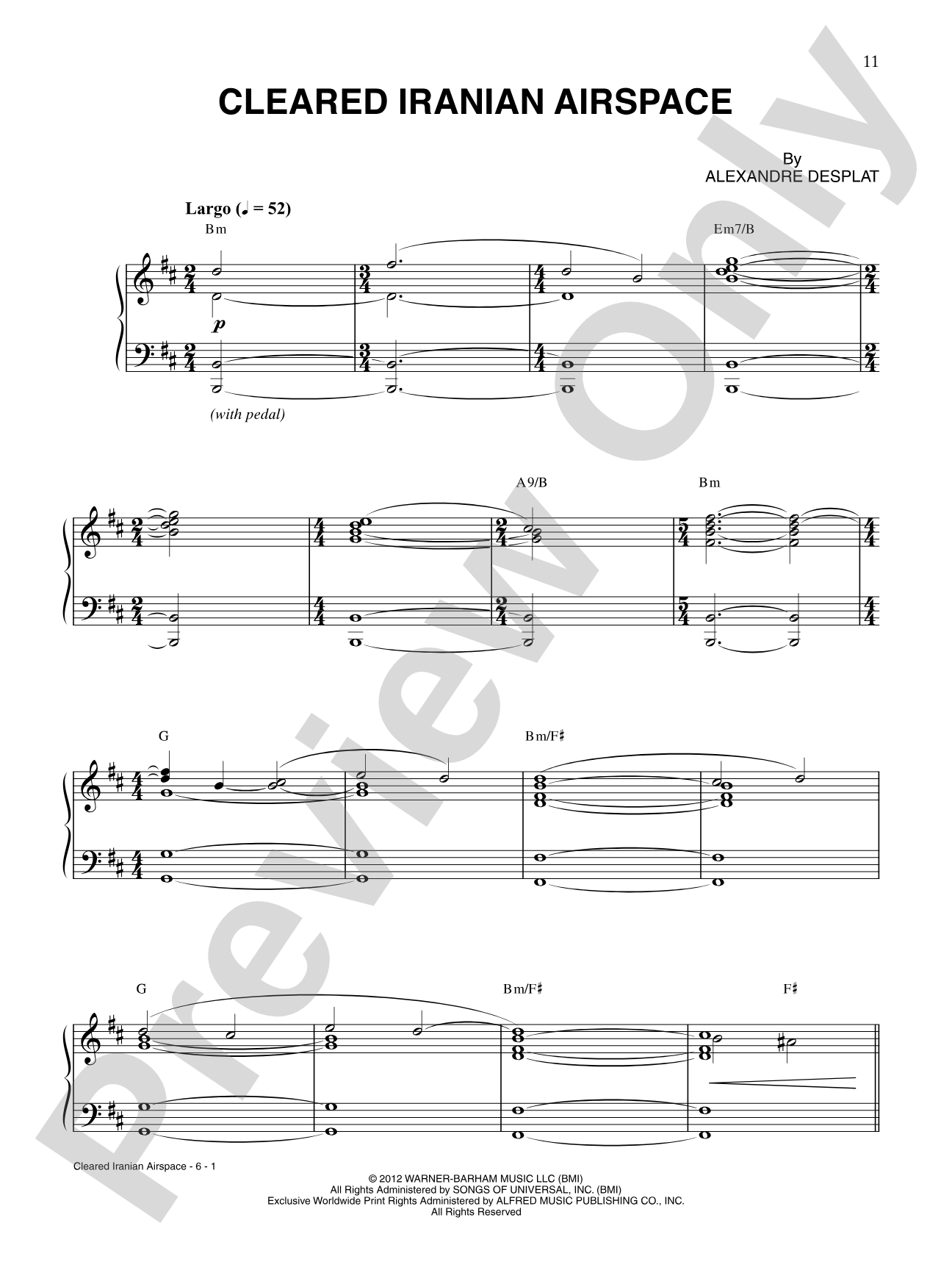 Cleared Iranian Airspace: Piano