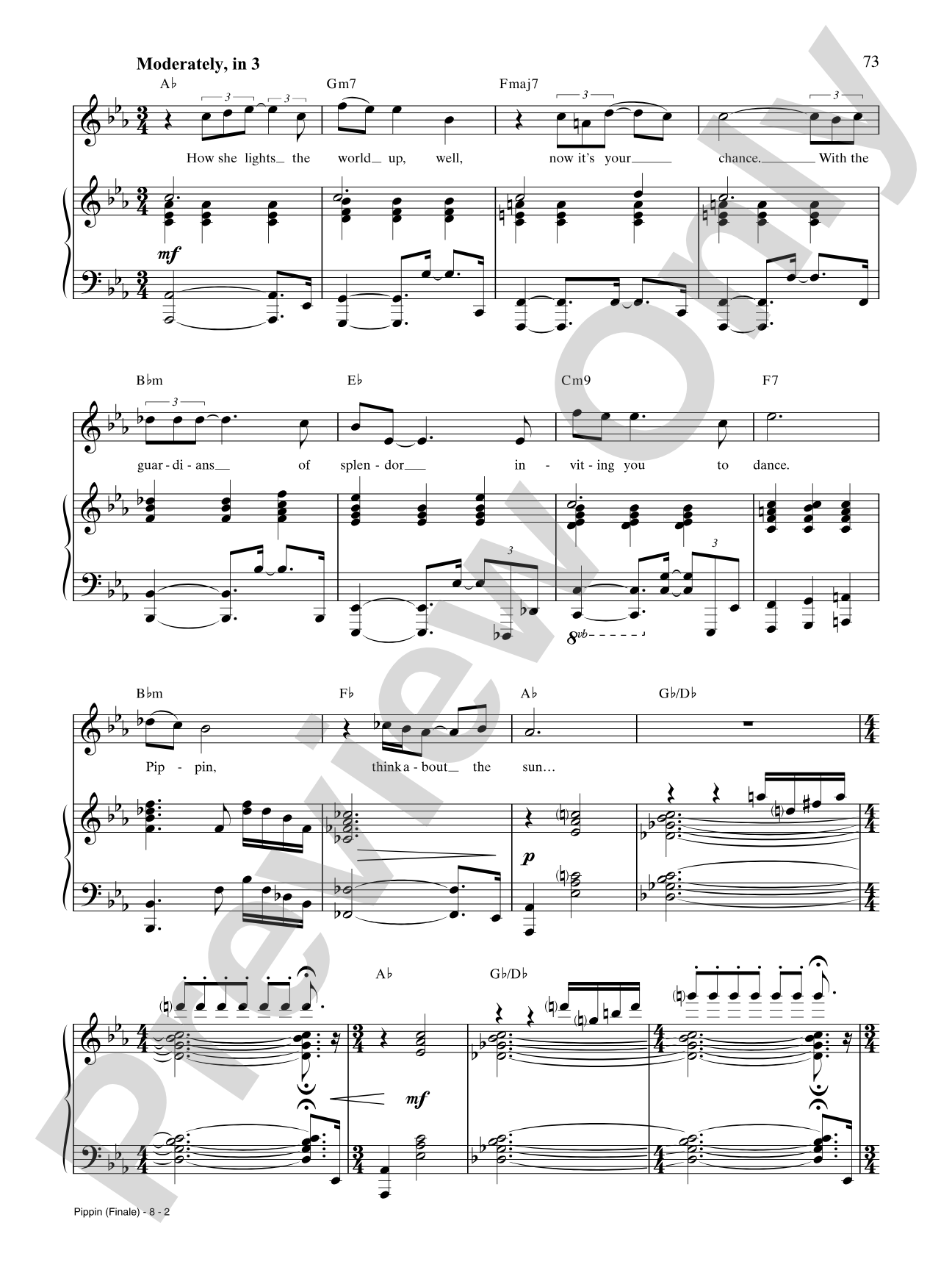 Pippin (Finale) (from Pippin): Piano/Vocal/Chords