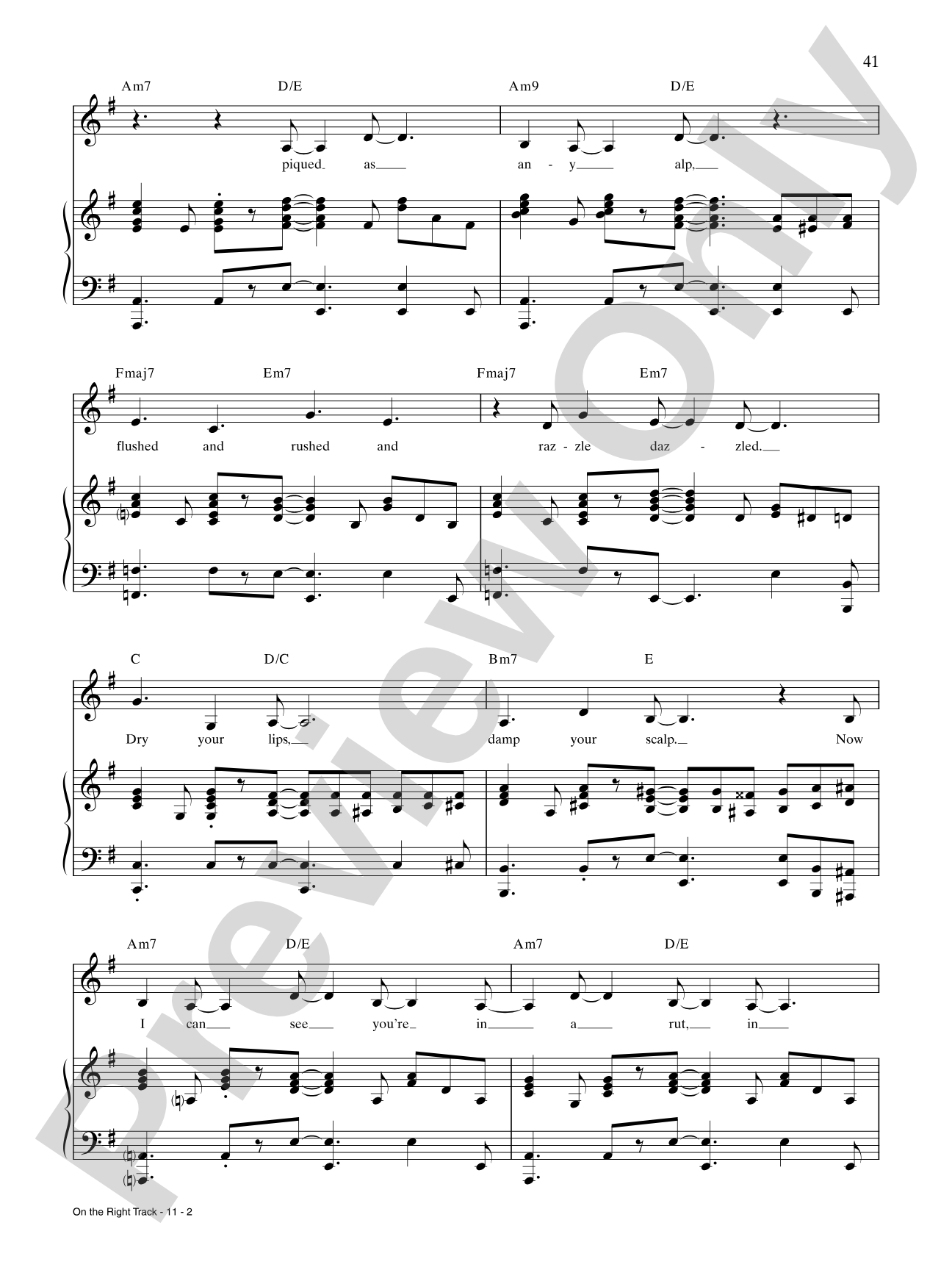 On the Right Track (from Pippin): Piano/Vocal/Chords