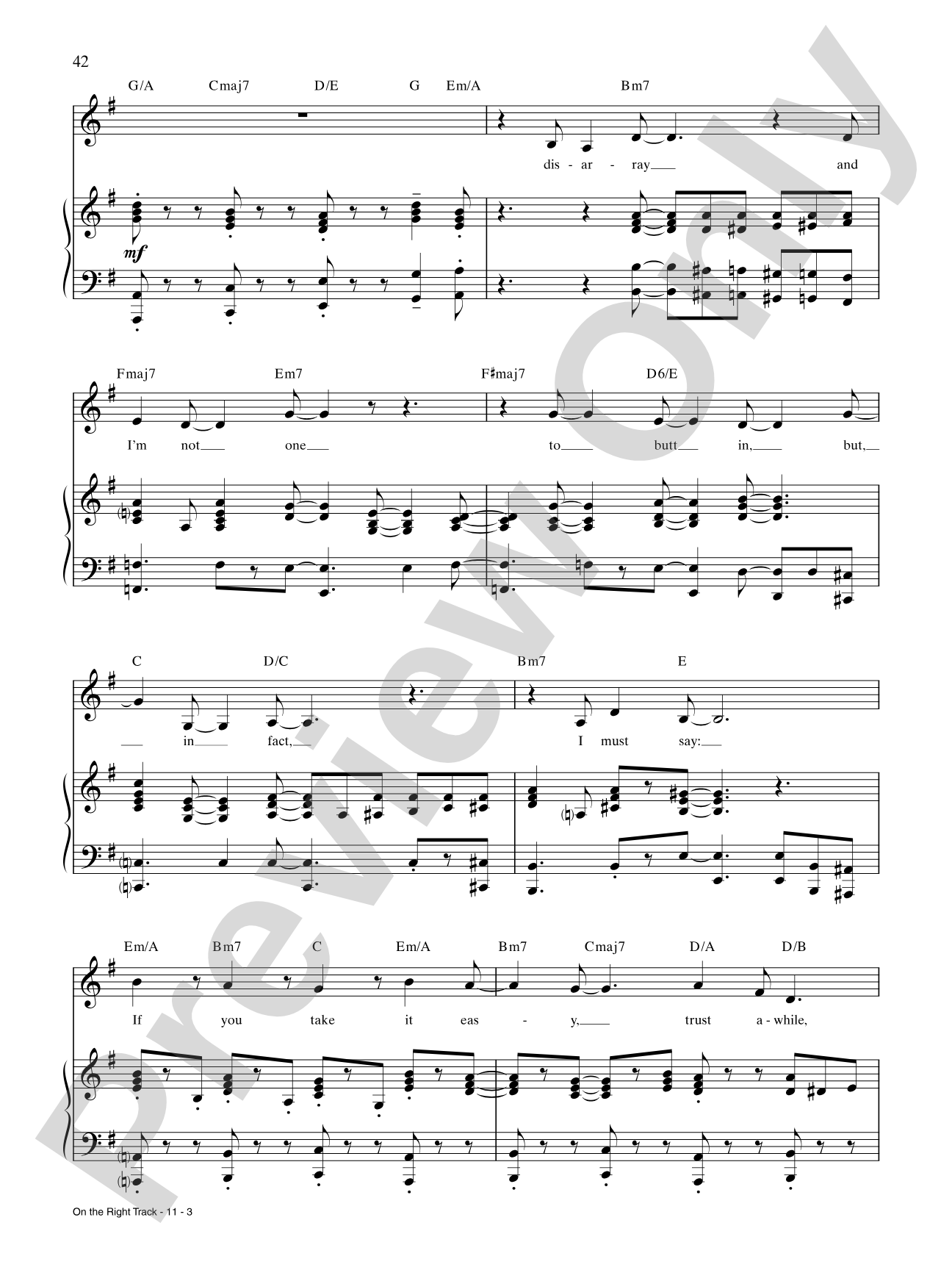 On the Right Track (from Pippin): Piano/Vocal/Chords