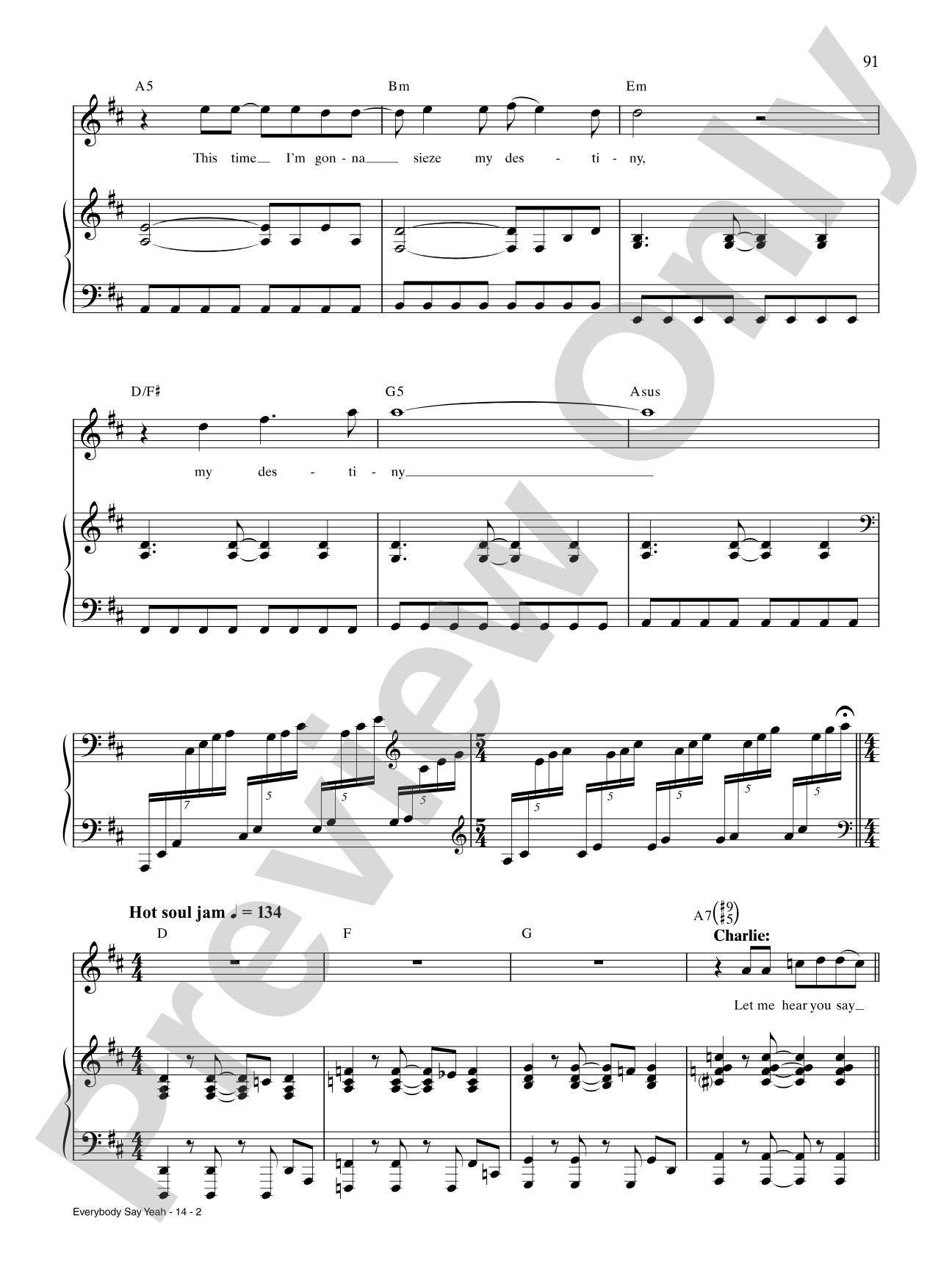 Everybody Say Yeah (from Kinky Boots): Piano/Vocal/Chords