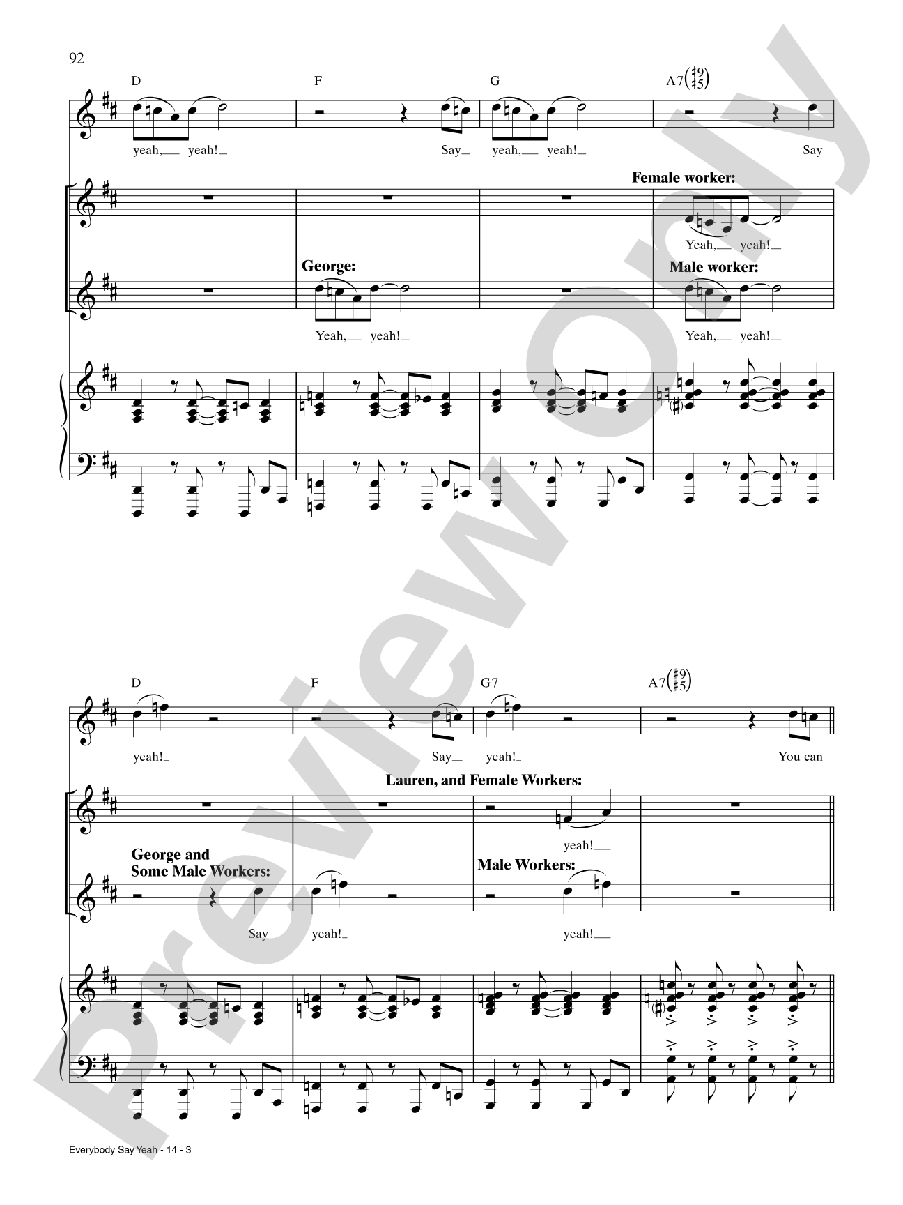 Everybody Say Yeah (from Kinky Boots): Piano/Vocal/Chords
