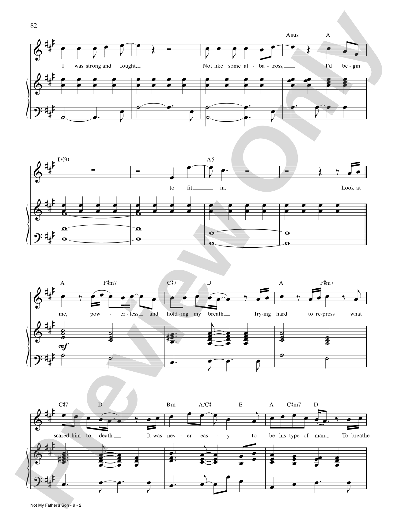 Not My Father's Son (from Kinky Boots): Piano/Vocal/Chords