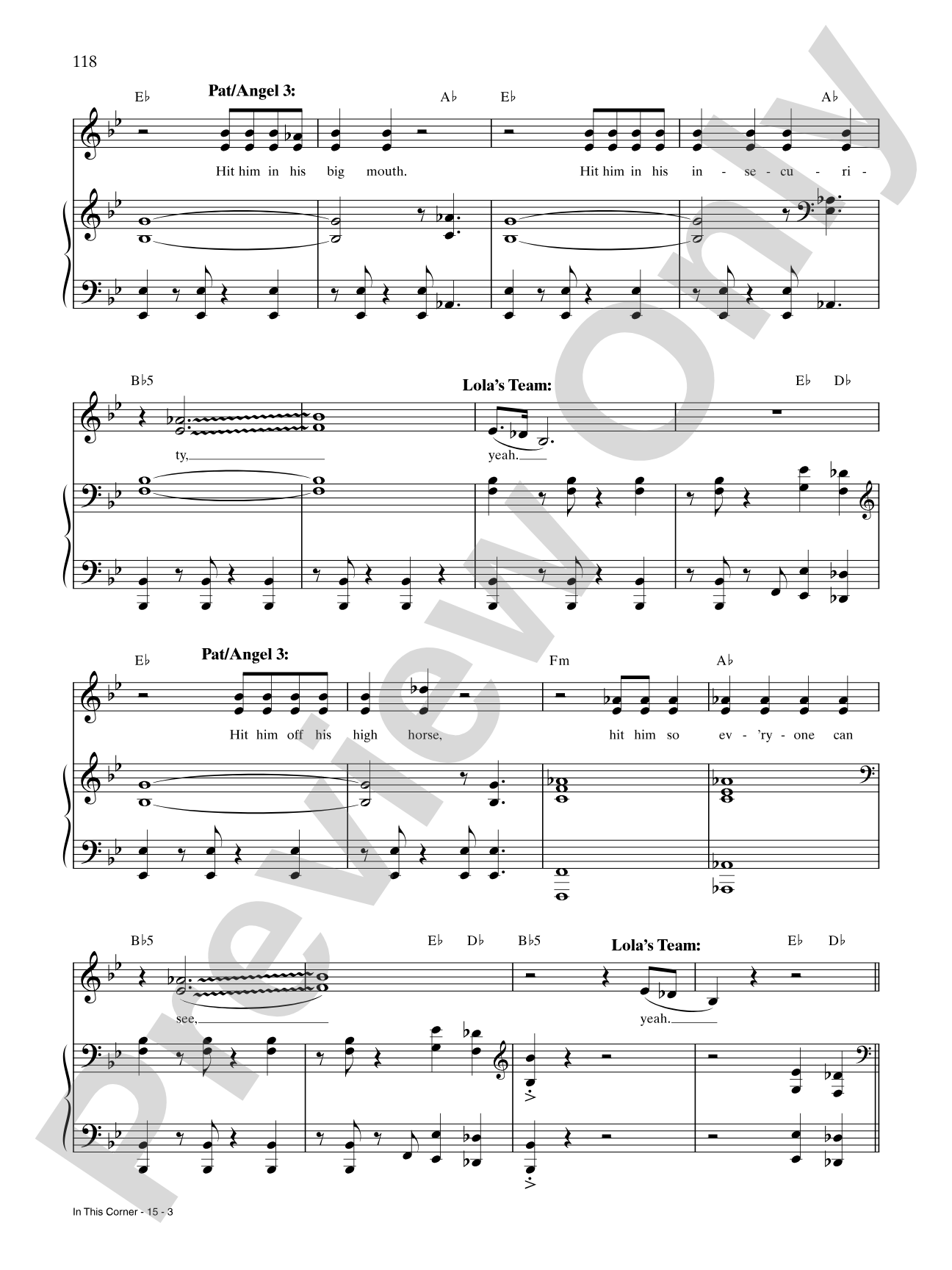 In This Corner (from Kinky Boots): Piano/Vocal/Chords