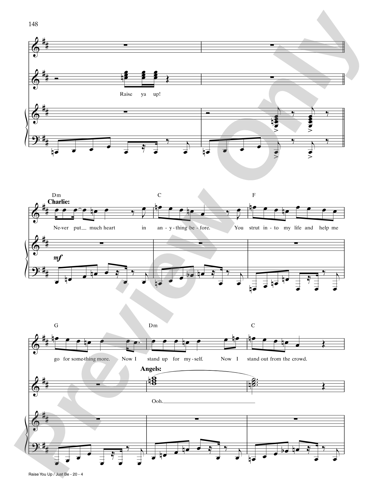 Raise You Up / Just Be (from Kinky Boots): Piano/Vocal/Chords