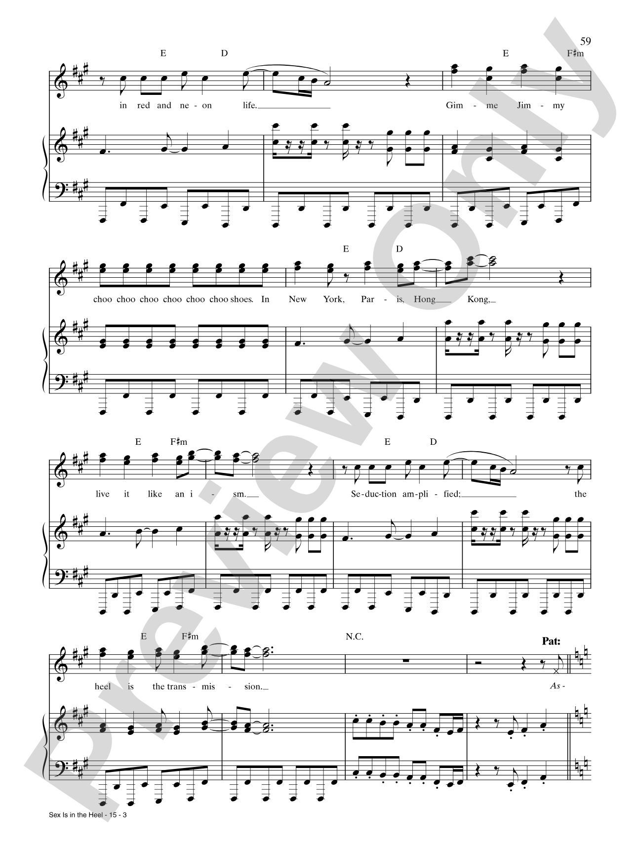 Sex Is in the Heel (from Kinky Boots): Piano/Vocal/Chords