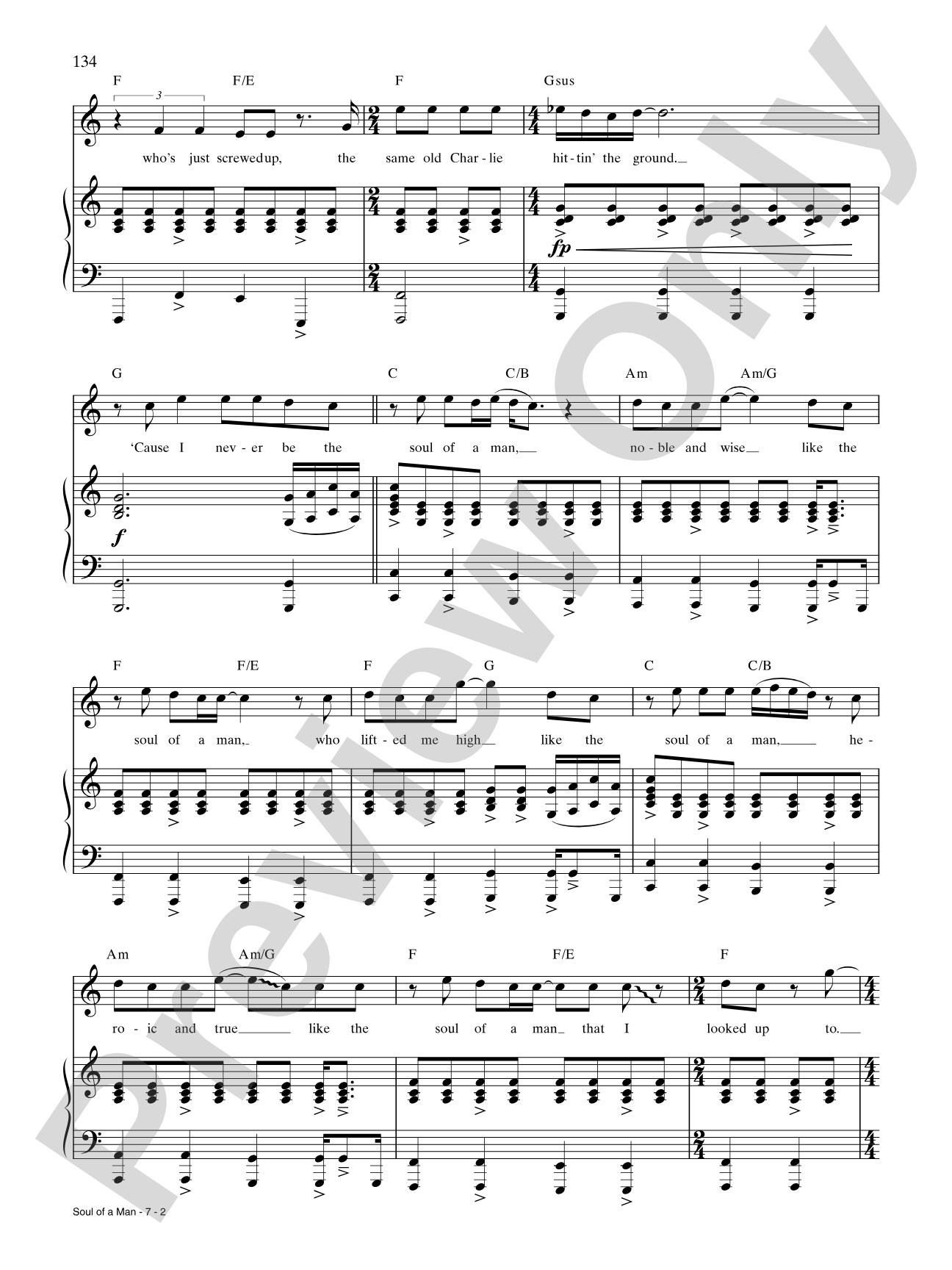 Soul of a Man (from Kinky Boots): Piano/Vocal/Chords