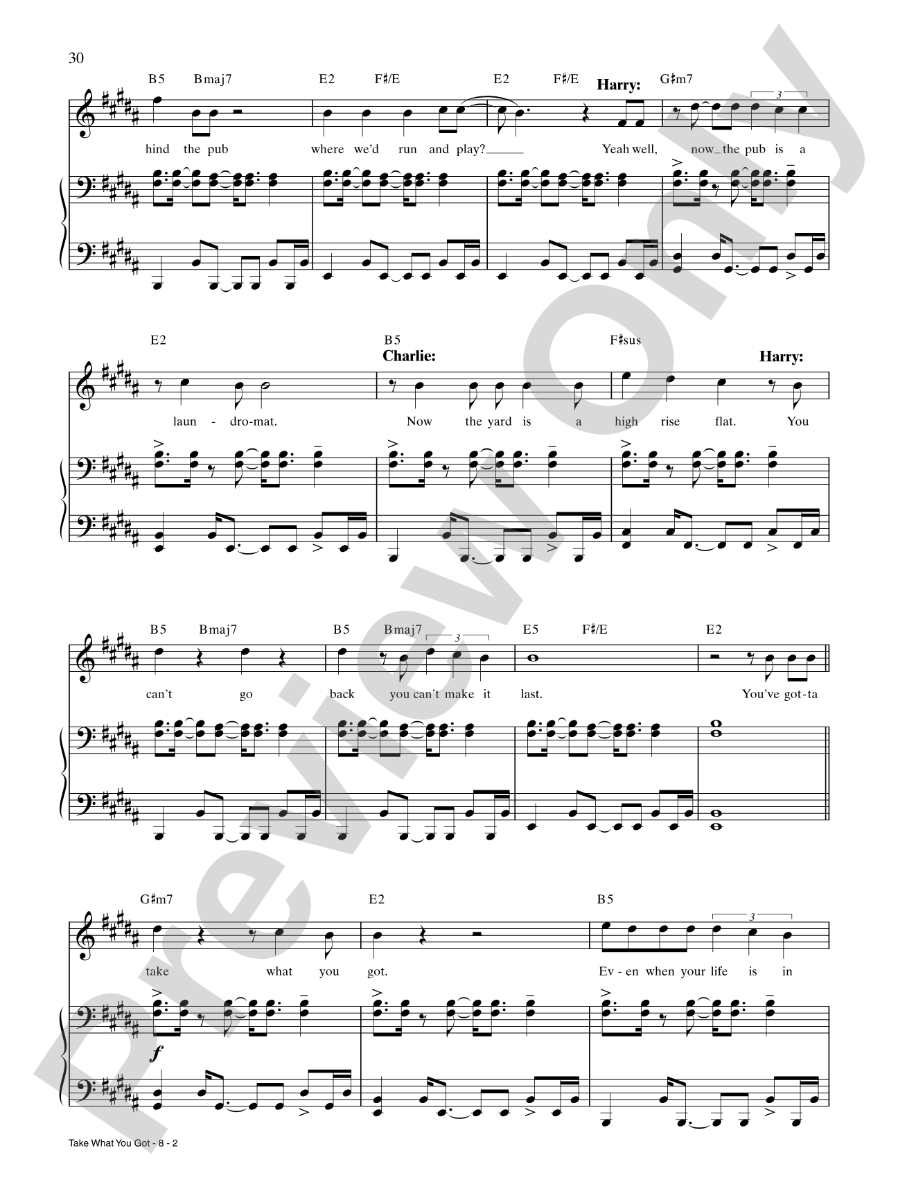 Take What You Got (from Kinky Boots): Piano/Vocal/Chords